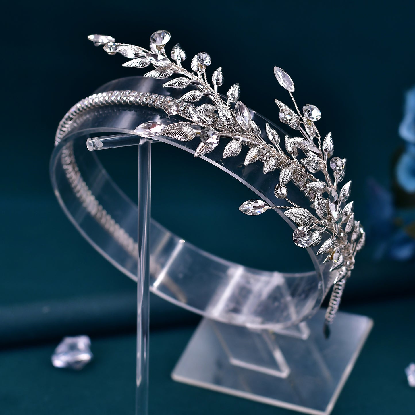BRIDELLA BHP550 Branch Bridal Hairband Wedding Hair Accessories for Party Bride Head Hoop Woman Headdress Crystal Woman Headband