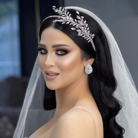 BRIDELLA BHP550 Branch Bridal Hairband Wedding Hair Accessories for Party Bride Head Hoop Woman Headdress Crystal Woman Headband