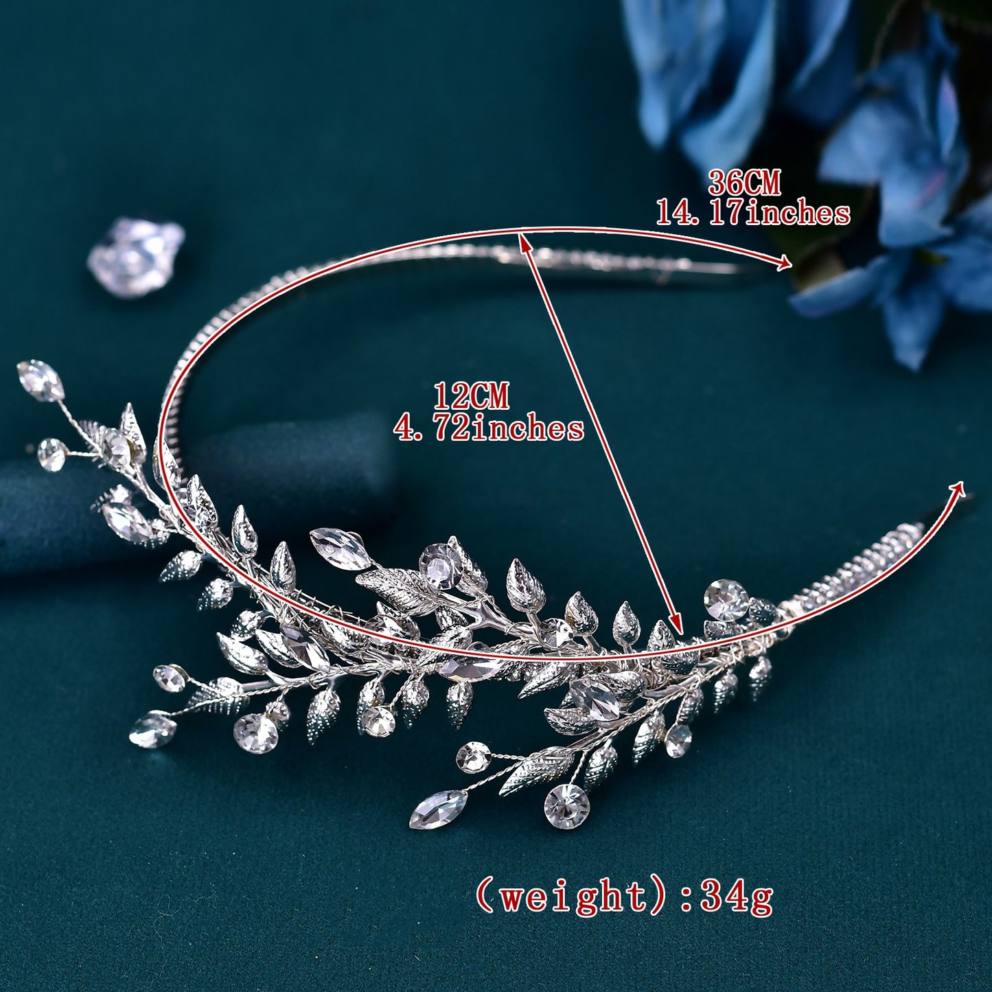 BRIDELLA BHP550 Branch Bridal Hairband Wedding Hair Accessories for Party Bride Head Hoop Woman Headdress Crystal Woman Headband