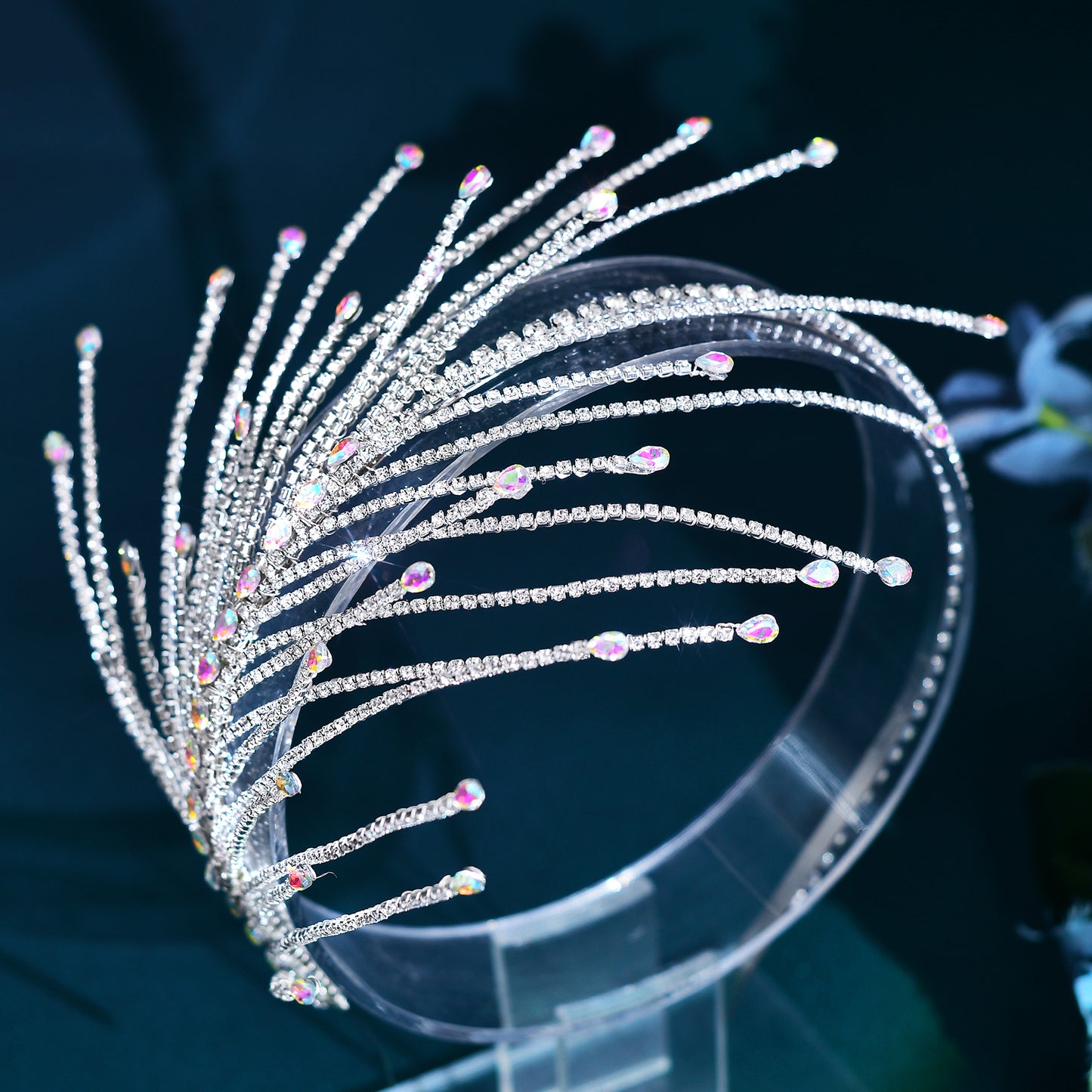 BRIDELLA BHP628 Rhinestone Wedding Headband for Bridal Handmade Crystal Woman Hairband Party Wedding Hair Accessories Headpiece