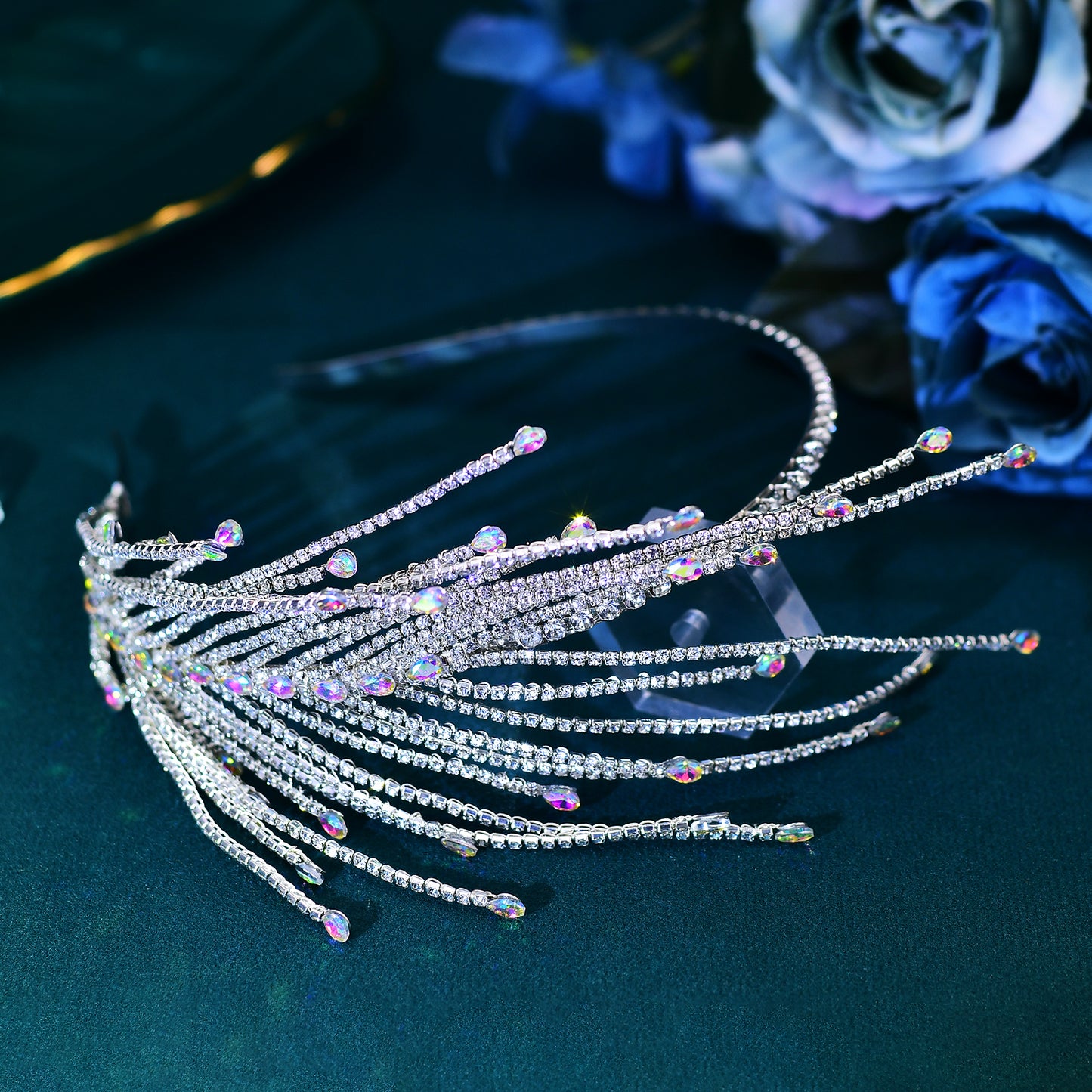BRIDELLA BHP628 Rhinestone Wedding Headband for Bridal Handmade Crystal Woman Hairband Party Wedding Hair Accessories Headpiece