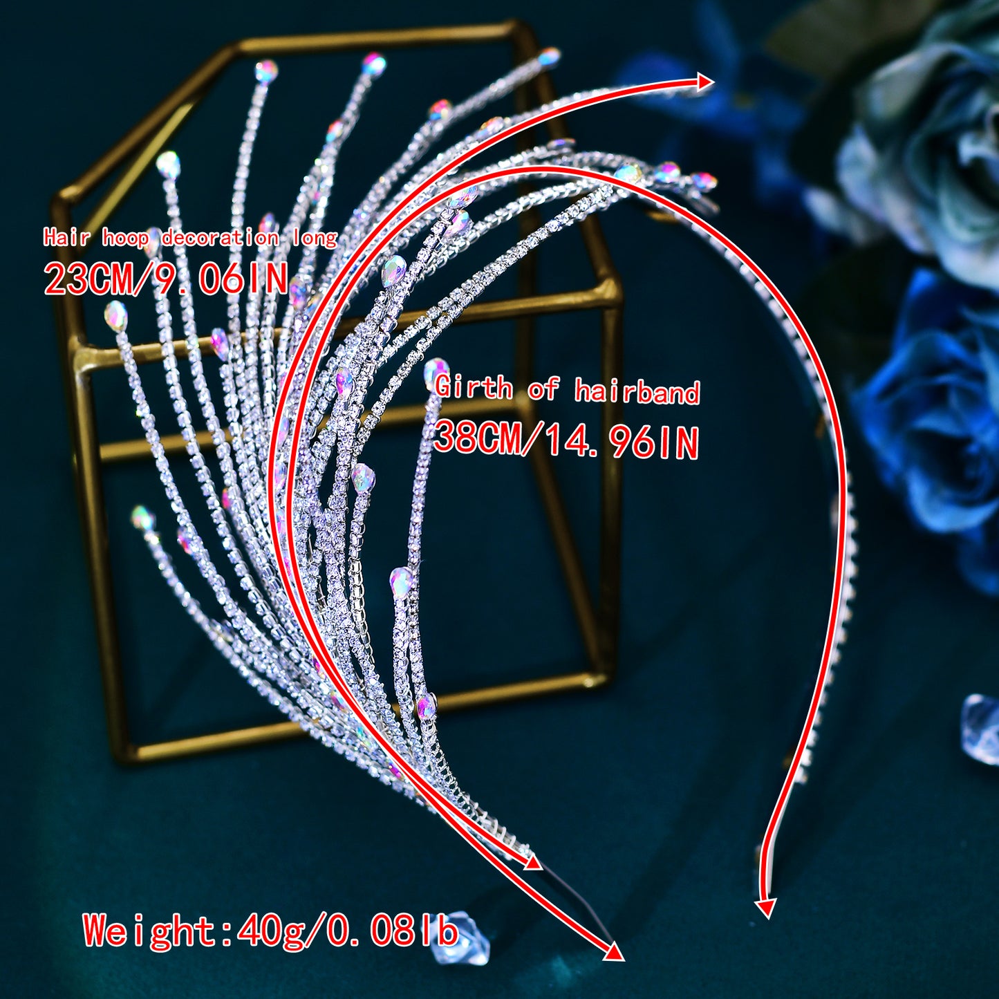 BRIDELLA BHP628 Rhinestone Wedding Headband for Bridal Handmade Crystal Woman Hairband Party Wedding Hair Accessories Headpiece