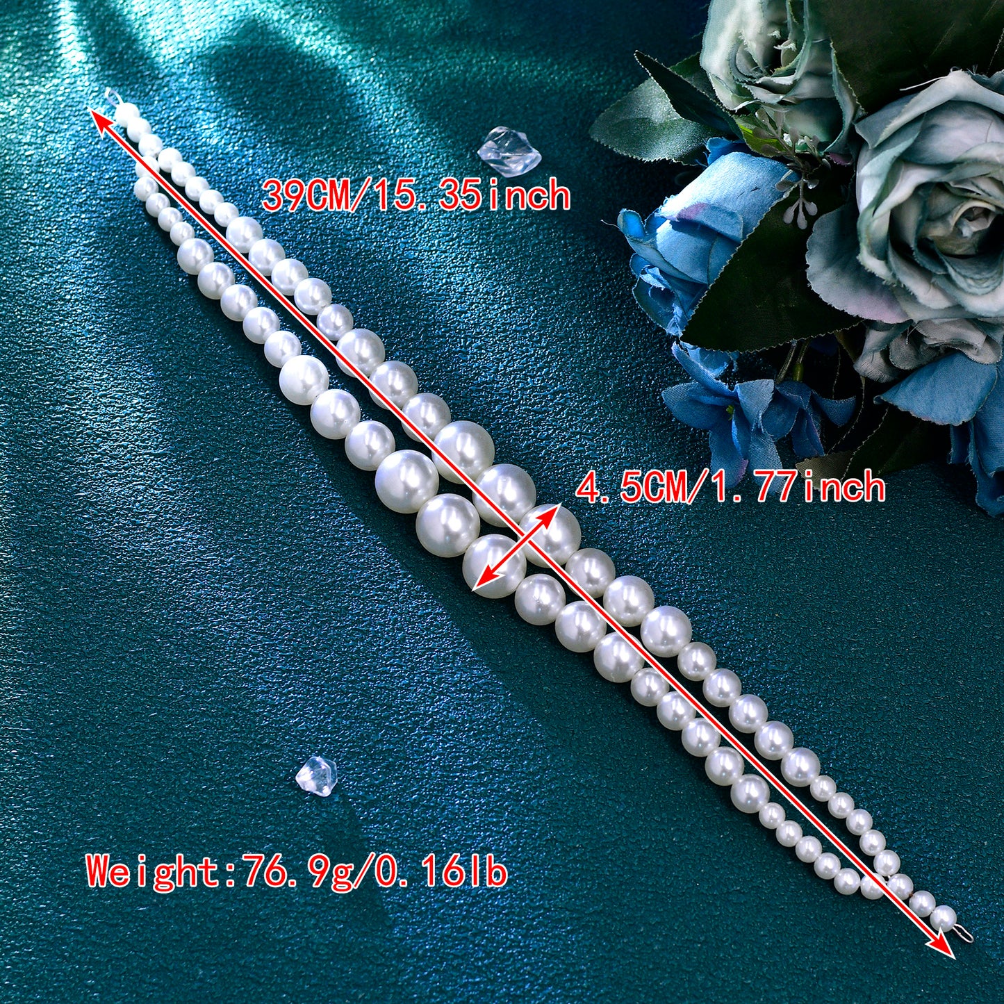 BRIDELLA BHP727 Oversize Large White Color Pearl Headband Full Pearl Women Hair Band Crown Trendy Bridal Headwear Hair Accessories