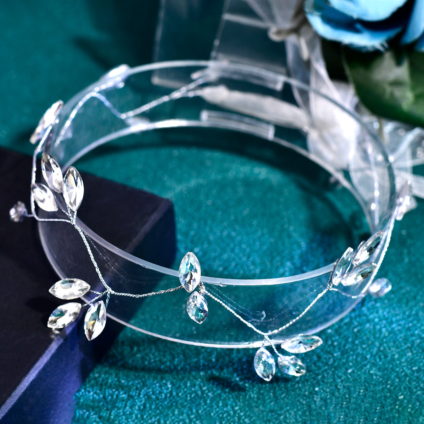 BRIDELLA BHP838 Bride Wedding Headbands Designs Simple Rhinestone Chain Hairbands Handmade Headpiece Hair Jewelry Accessories