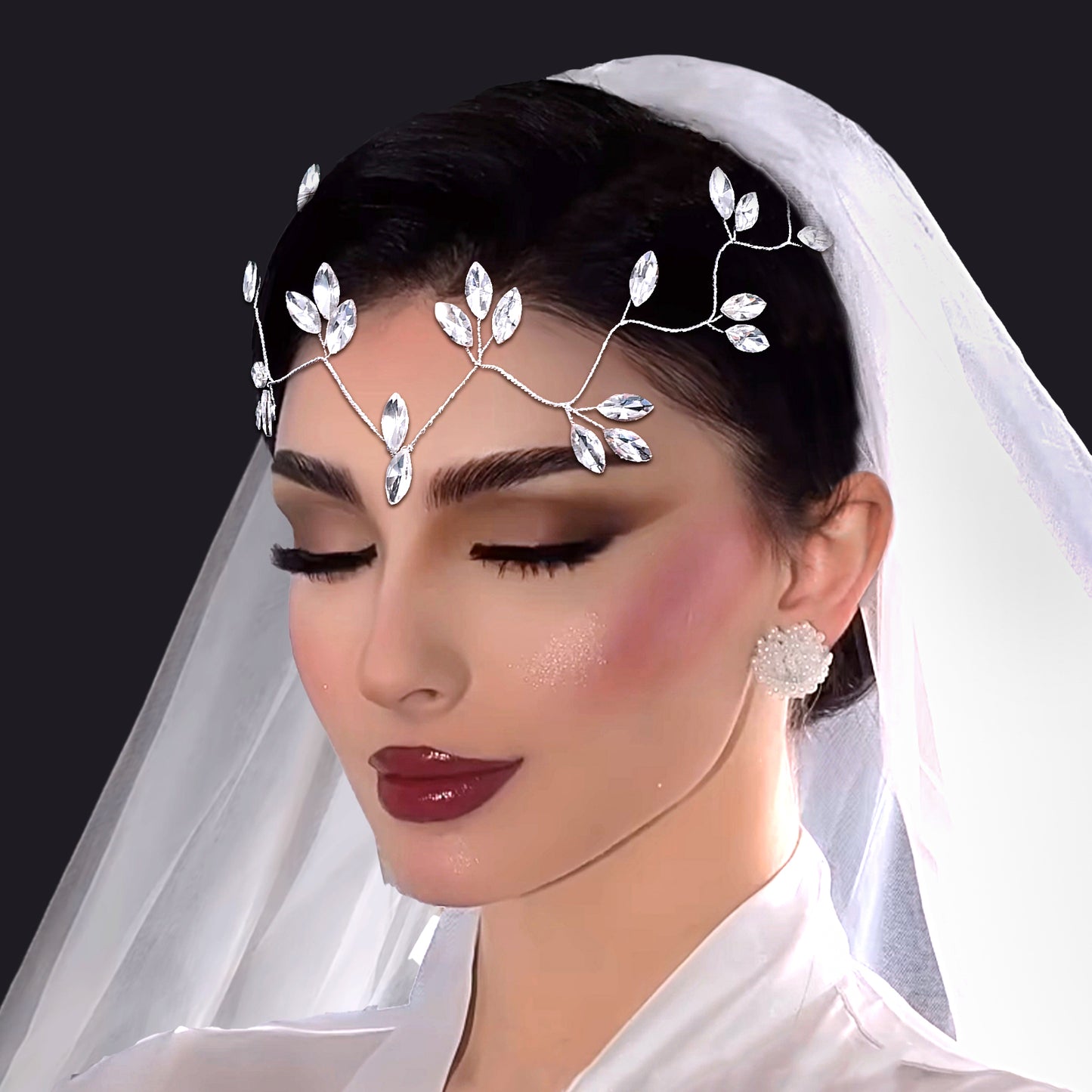 BRIDELLA BHP838 Bride Wedding Headbands Designs Simple Rhinestone Chain Hairbands Handmade Headpiece Hair Jewelry Accessories