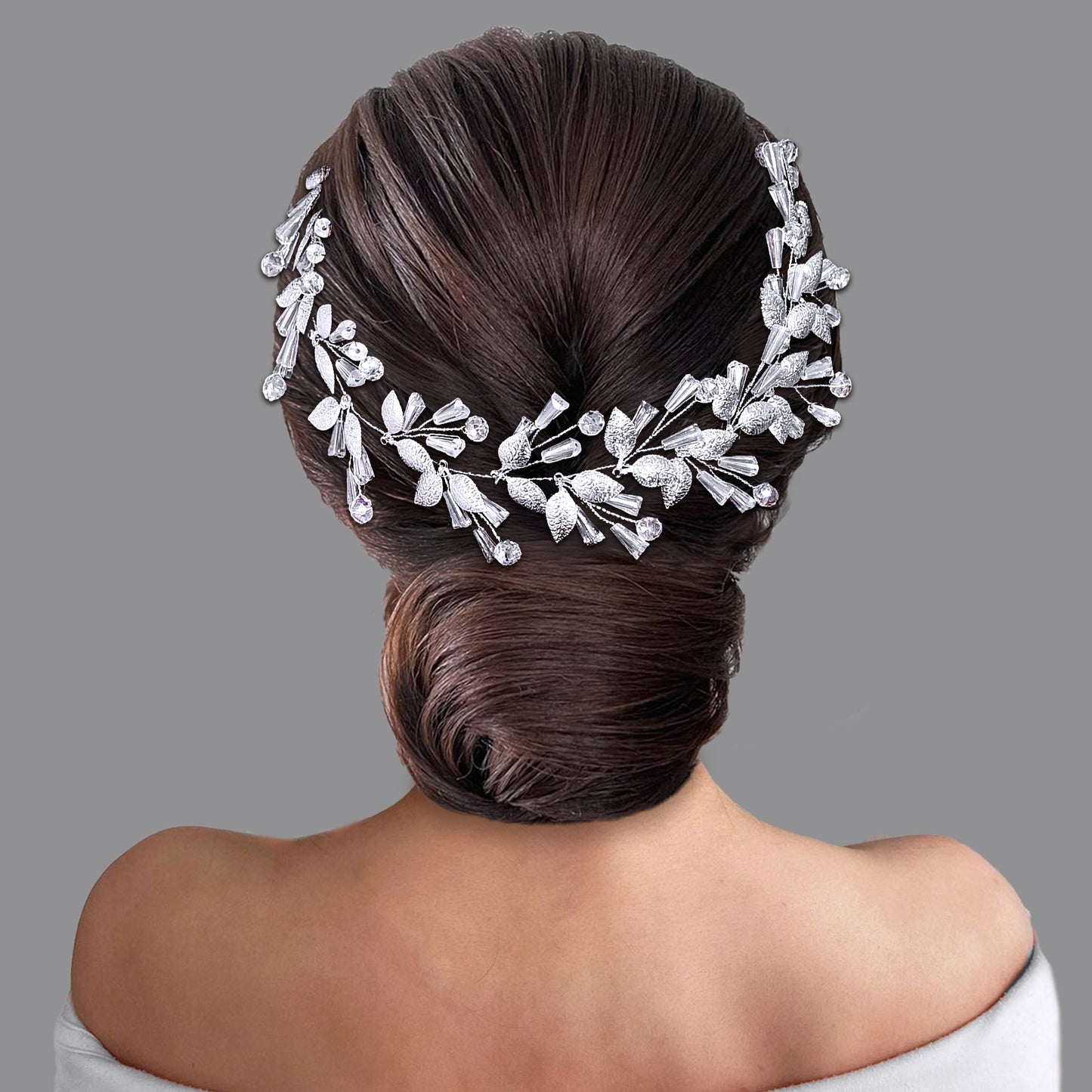 BRIDELLA BHP813 Alloy Leaf Wedding Headbands Handmade Bridal Crystal Headpieces Bridesmaids Girl Wedding Hair Accessories