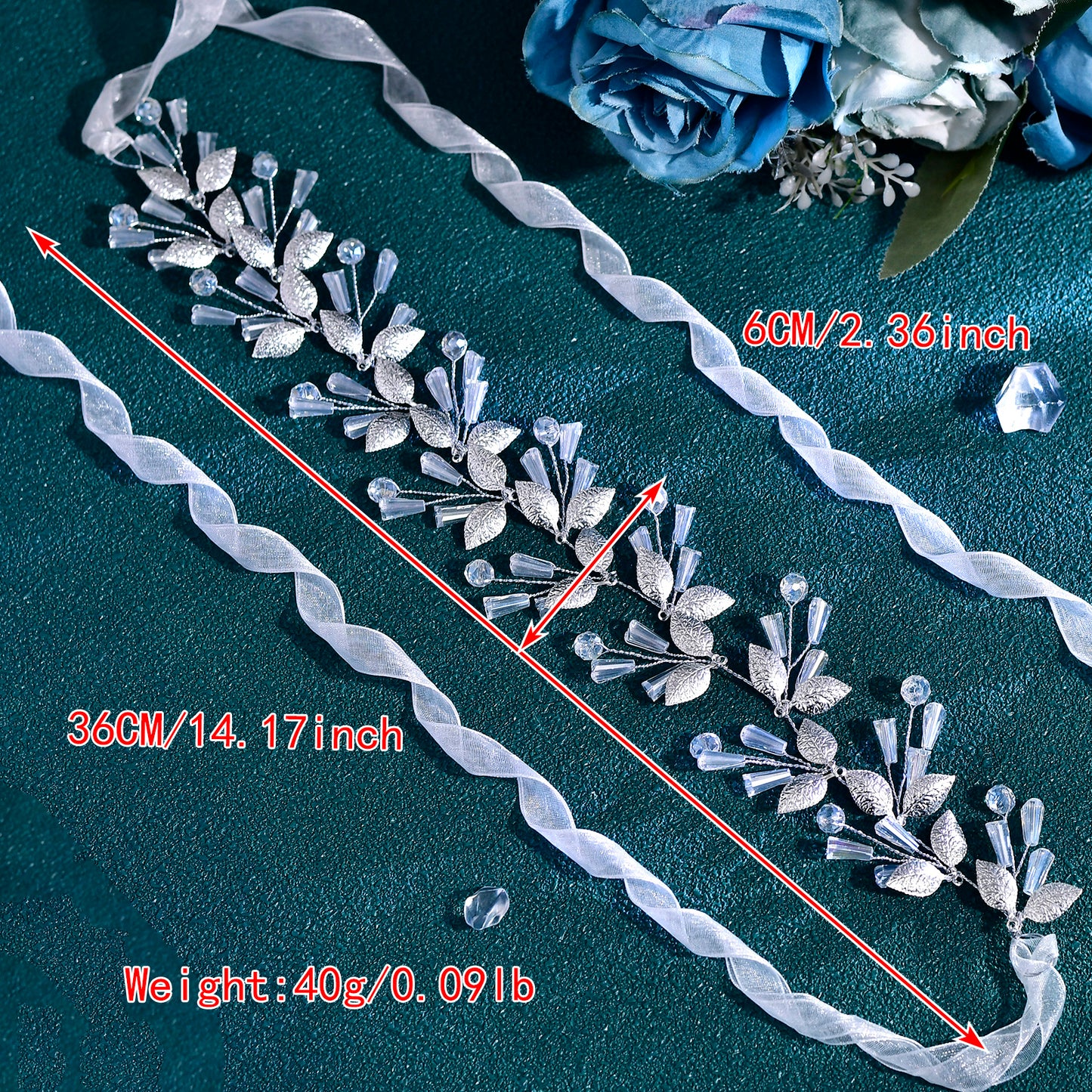 BRIDELLA BHP813 Alloy Leaf Wedding Headbands Handmade Bridal Crystal Headpieces Bridesmaids Girl Wedding Hair Accessories