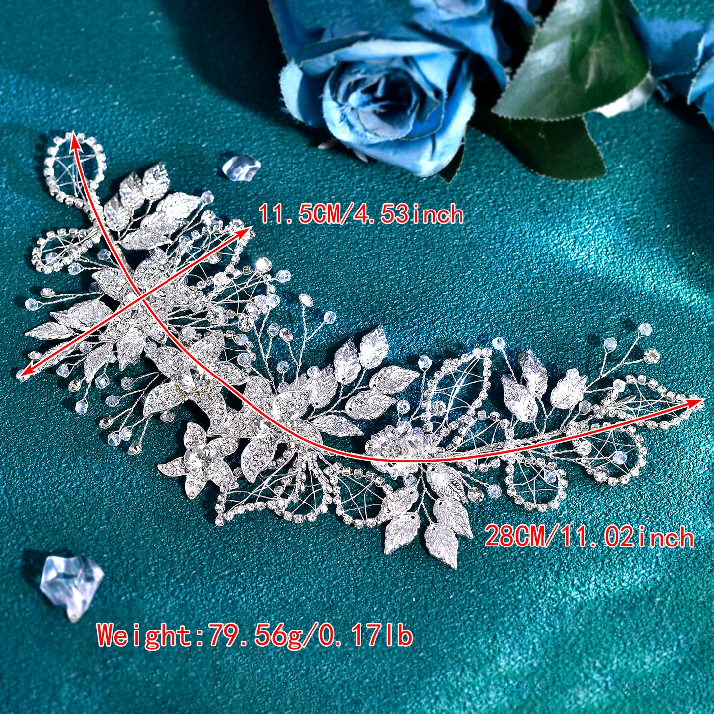 BRIDELLA BHP282 Alloy Flower Headband Wedding Hair Accessories Rhinestone Crystal Women Headdress Banquet Party Headpiece