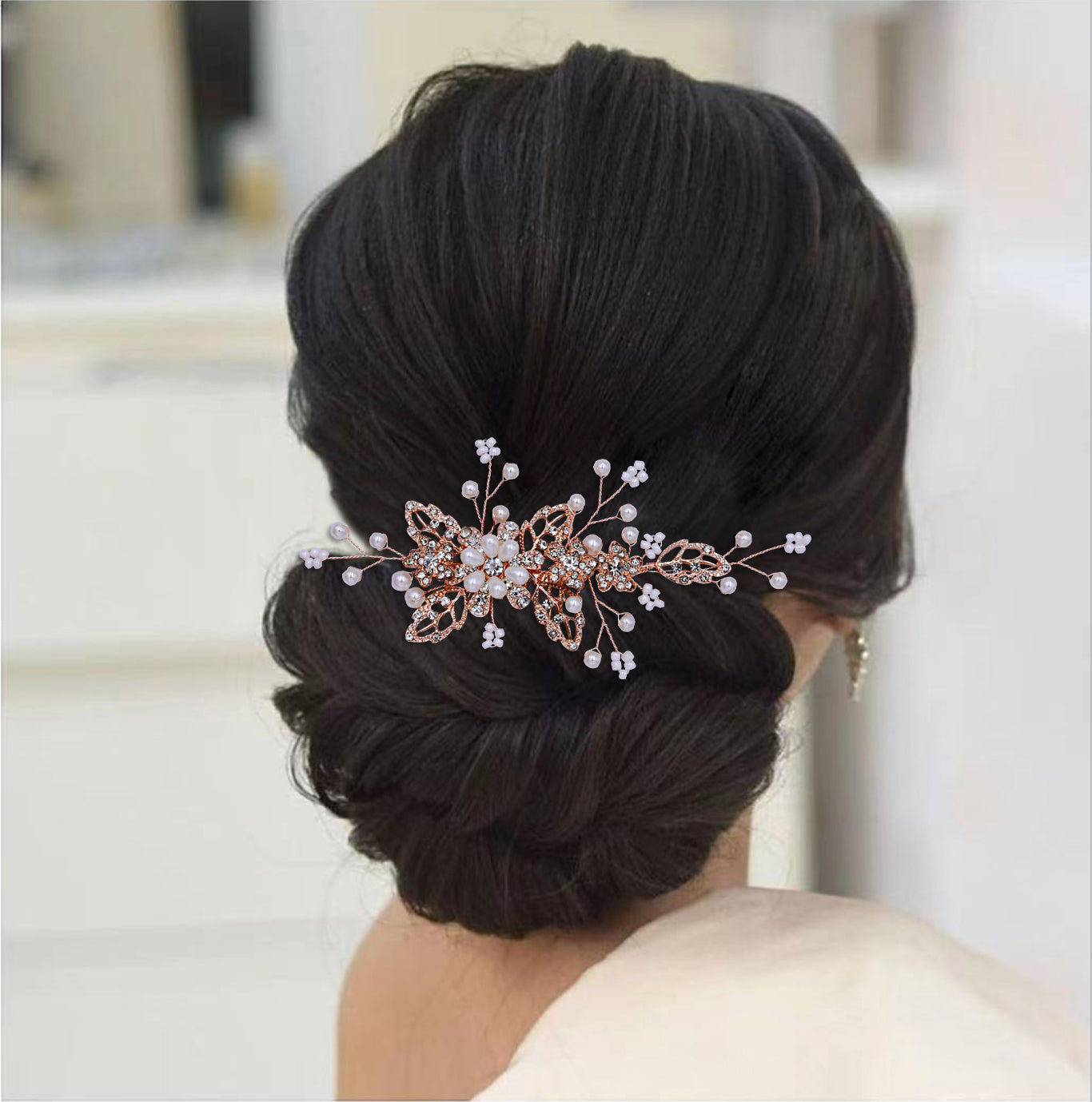 BRIDELLA BHP342  Alloy Inlaid with Diamonds Comb Crystal Bridal Wedding Combs Woman Hair Accessories Girls Bridesmaid Headwear Hair Jewelry Headdress