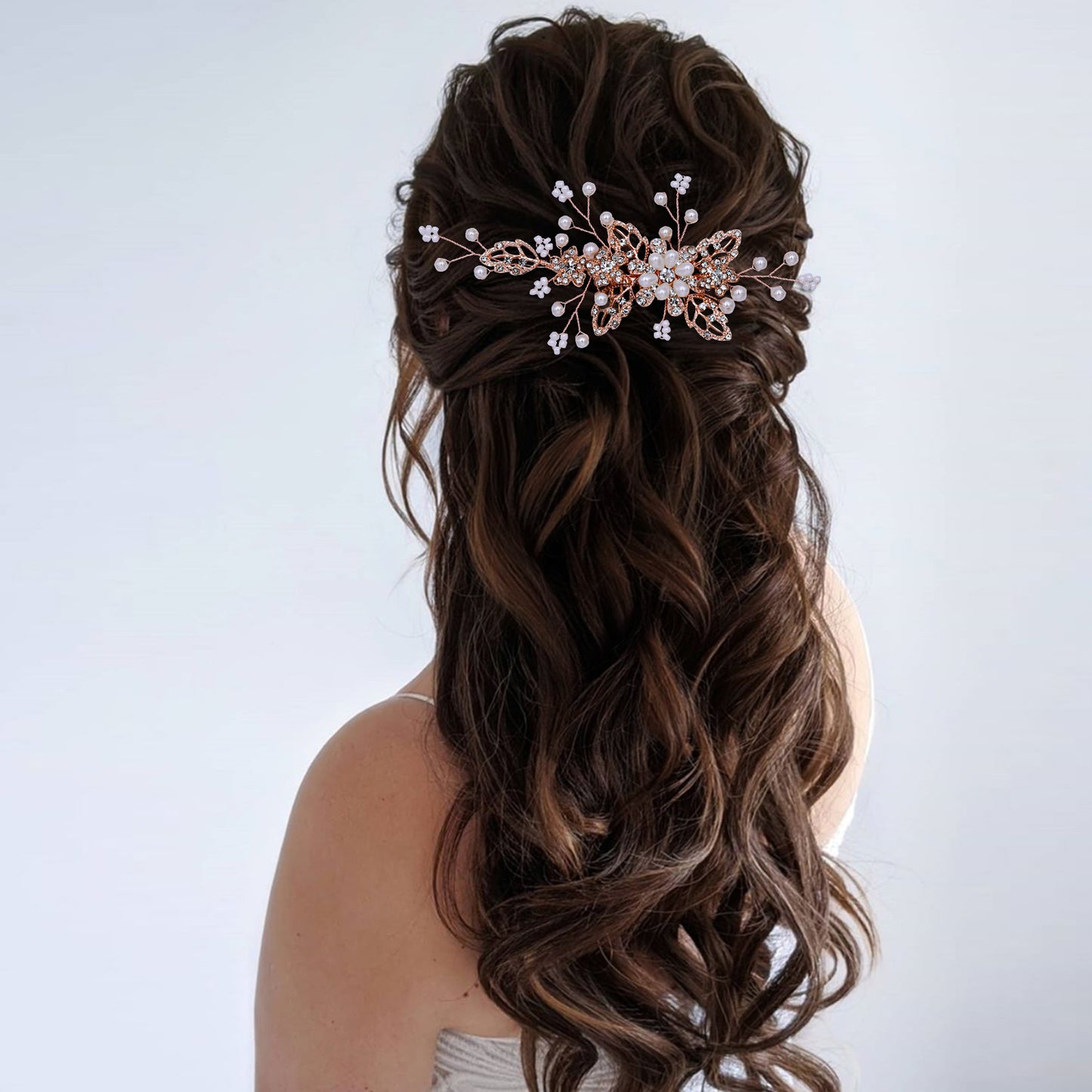 BRIDELLA BHP342  Alloy Inlaid with Diamonds Comb Crystal Bridal Wedding Combs Woman Hair Accessories Girls Bridesmaid Headwear Hair Jewelry Headdress