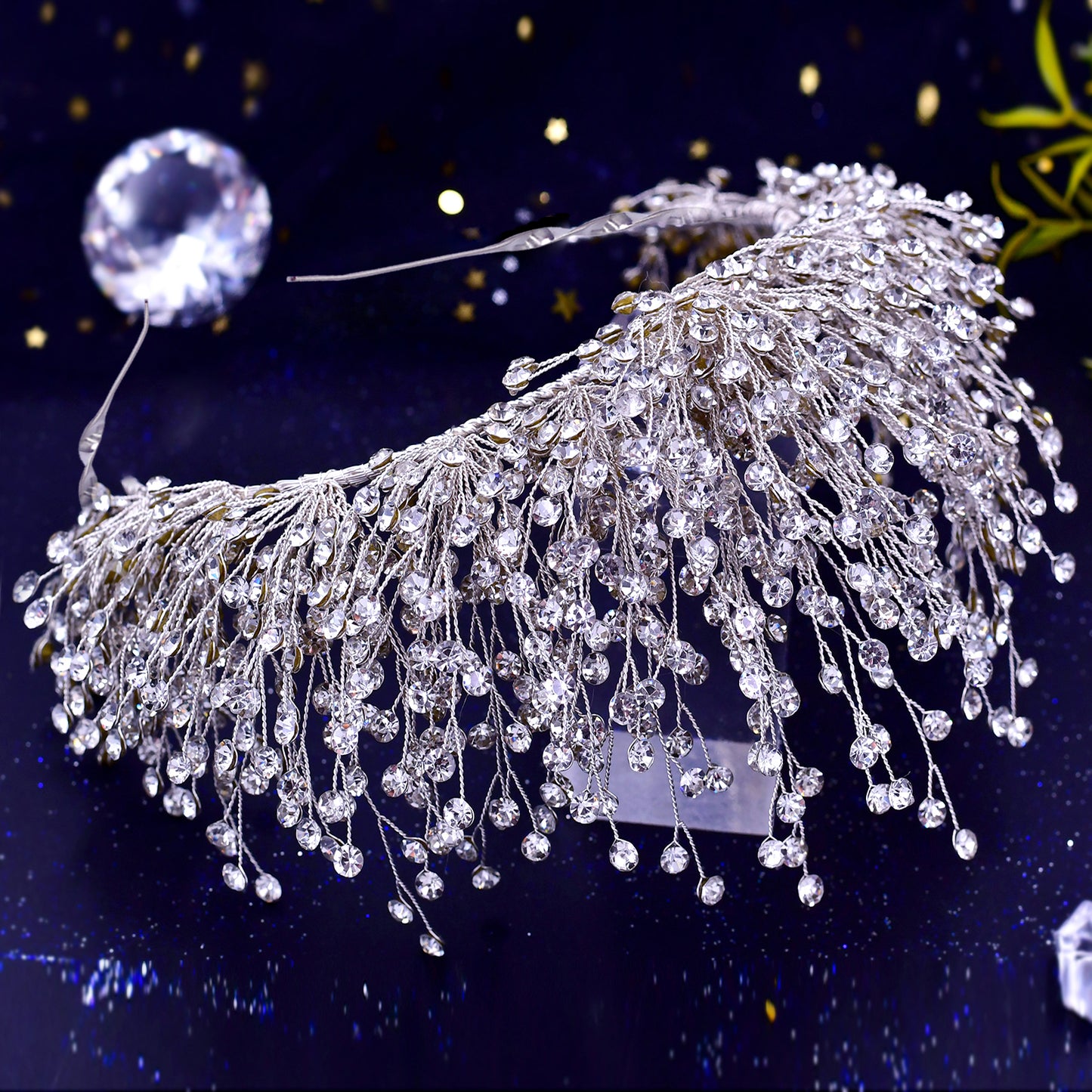 BRIDELLA BHP193 Bride Crown Bridal Tiara Wedding Hair Crown Bride Crown Bridal Wedding Hair Jewelry Princess Diadem Accessories