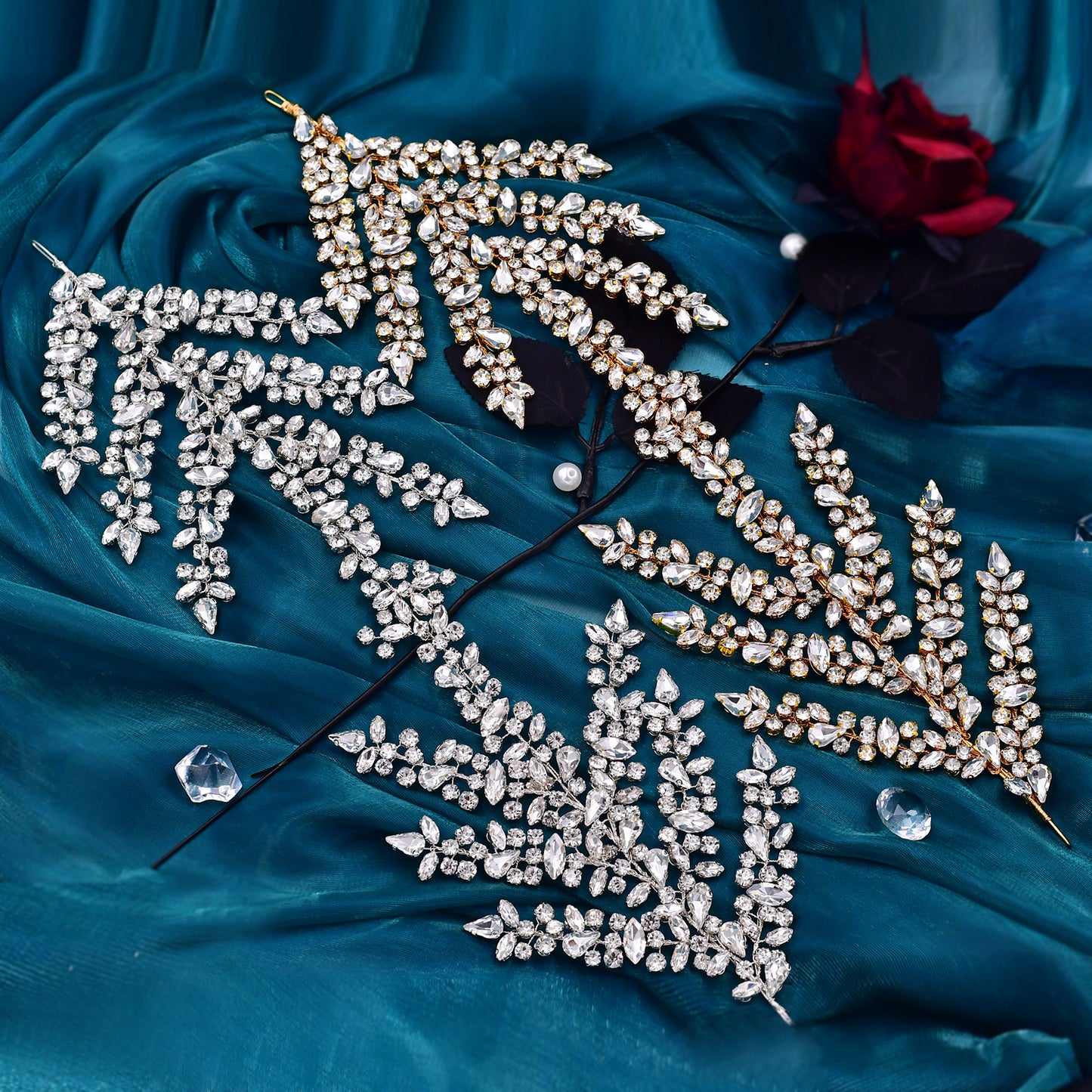 BRIDELLA BHP425 Wedding Tiara and Crown Rhinestone Headpiece Wedding Hair Accessories Women Bride Headwear Bridal Headband