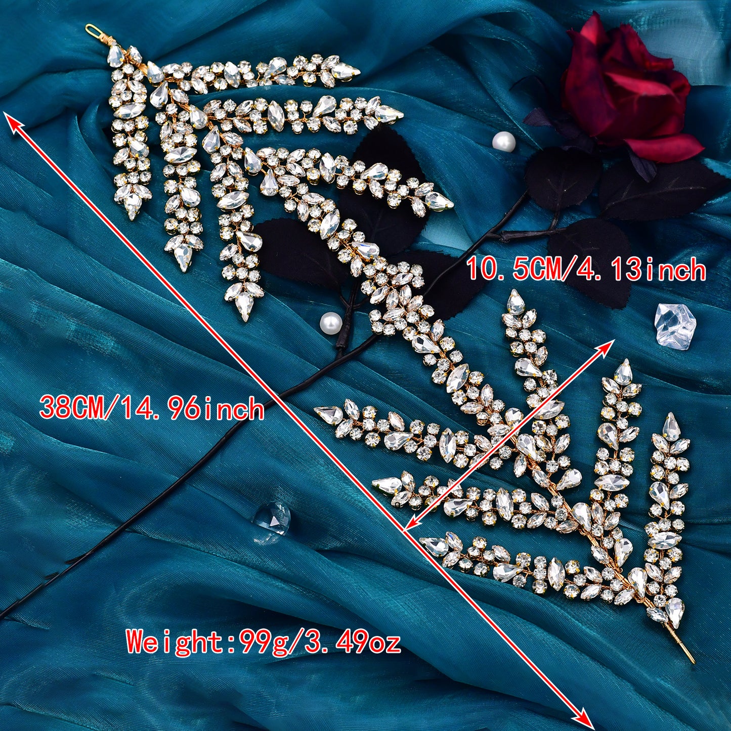 BRIDELLA BHP425 Wedding Tiara and Crown Rhinestone Headpiece Wedding Hair Accessories Women Bride Headwear Bridal Headband