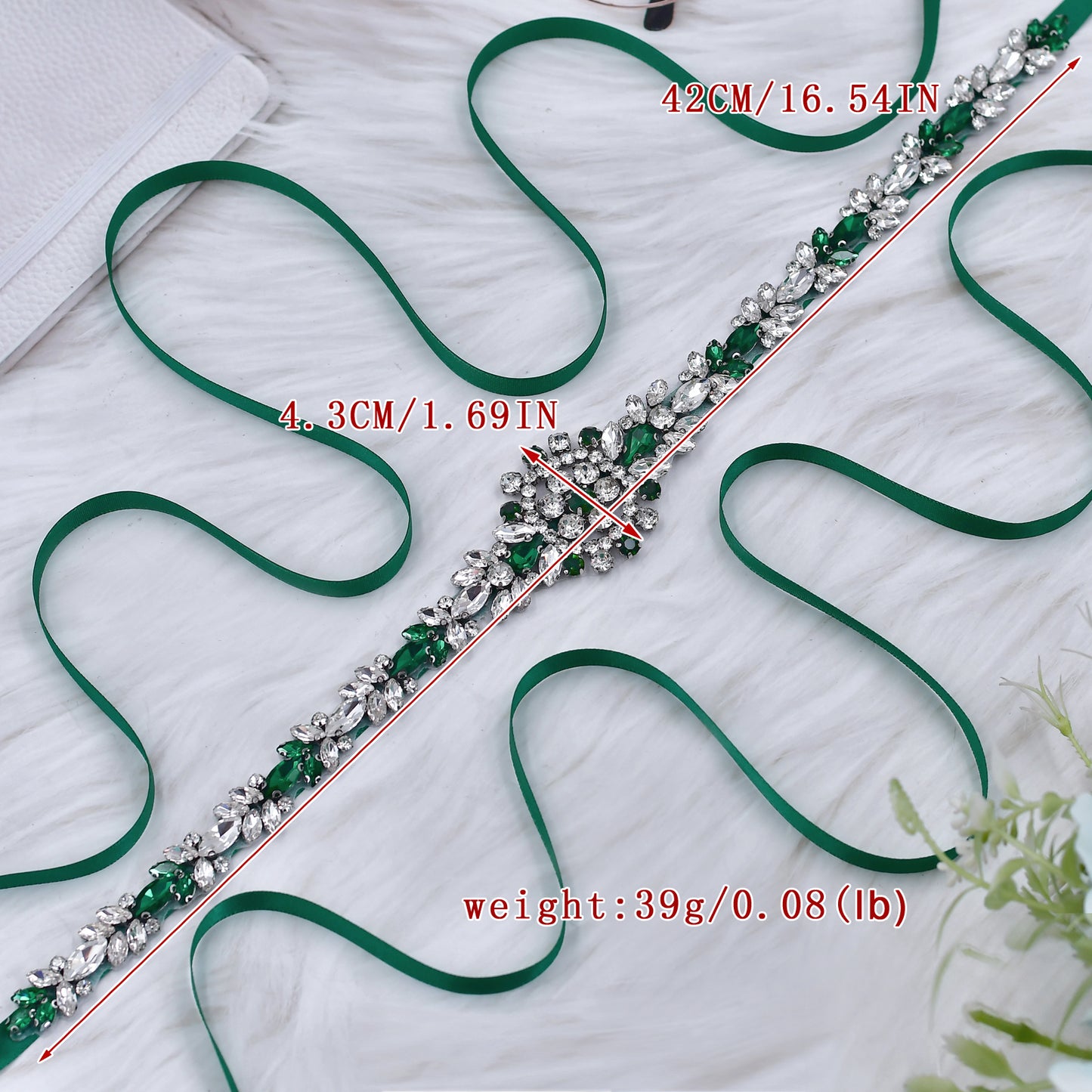 BRIDELLA BS124KL Minimalist Design With Full Diamond Waist Satin Ribbon Sweet And Stylish Accessories