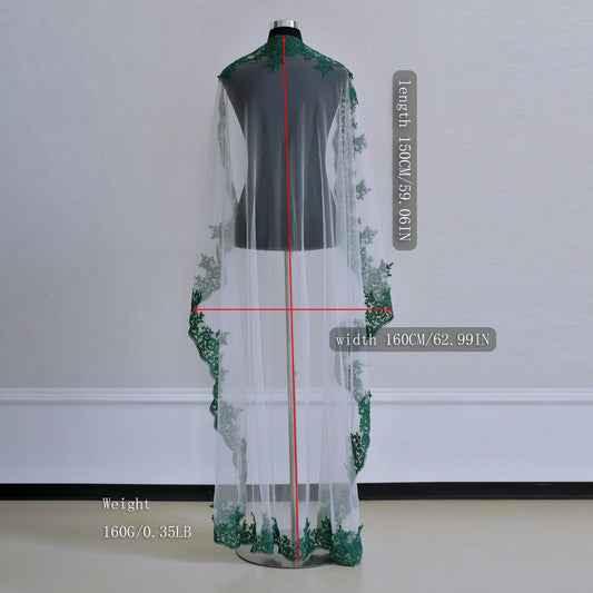 M112-W green lace mesh hair comb