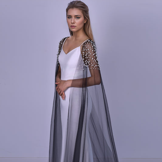 MG42-B black pearl mesh shawl