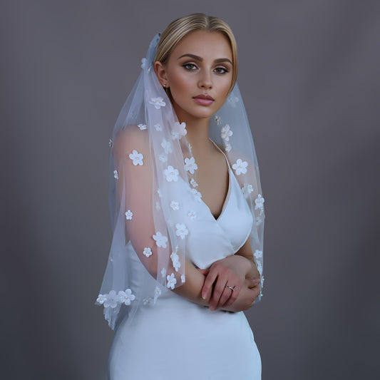 V80-WY0.75 ivory pearl mesh hair comb