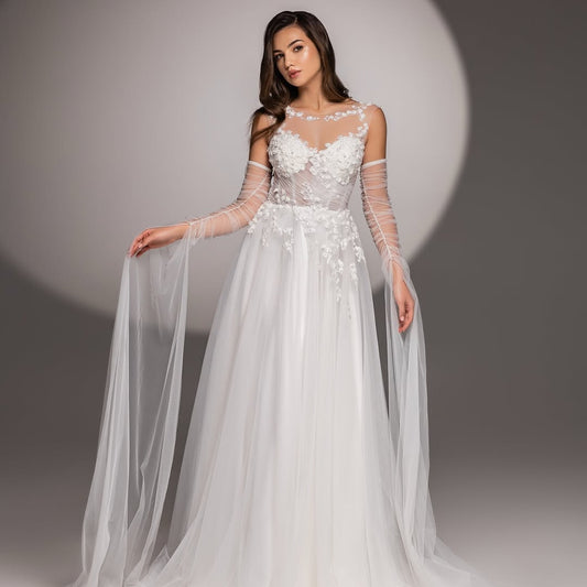 OG07 white satin mesh shawl