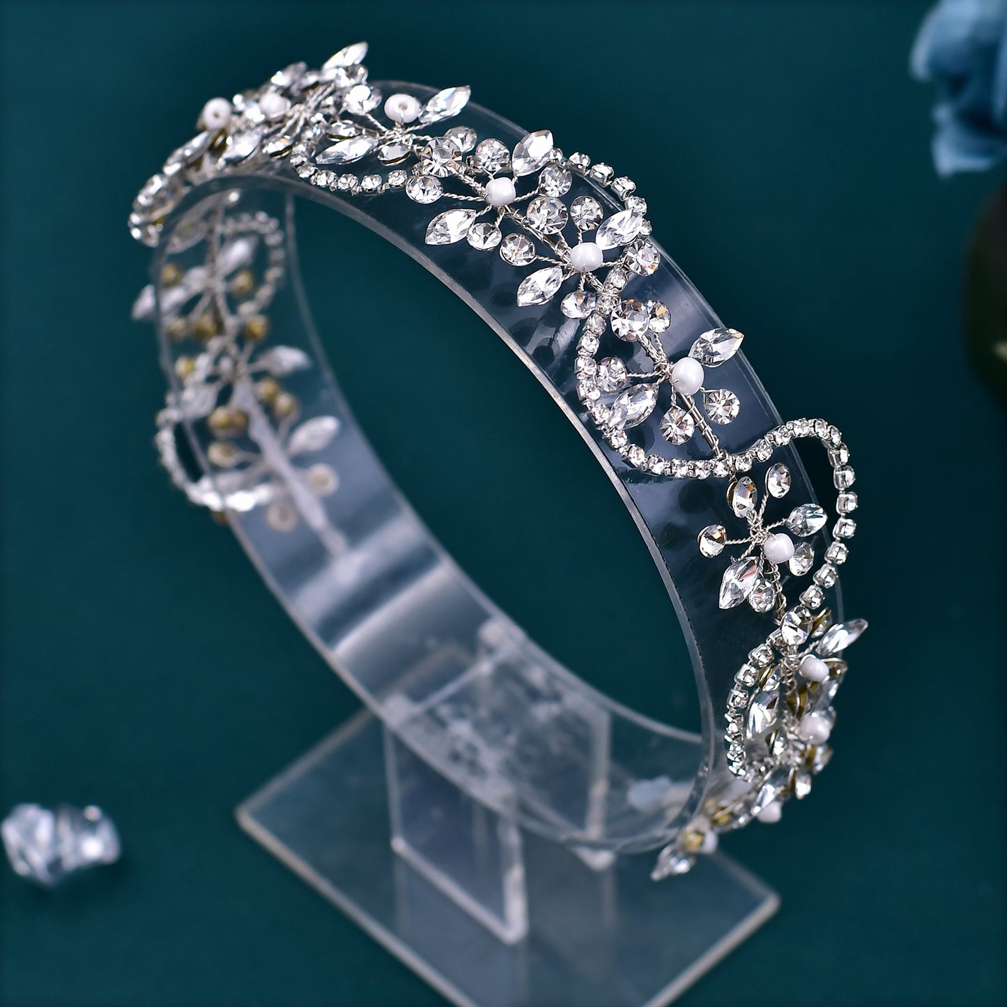 BRIDELLA BHP266 Violet Wedding Bride Rhinestone Headband Bridal Shining Hair Accessories Woman Party Hairpiece Jewelry Bridesmaid Gifts