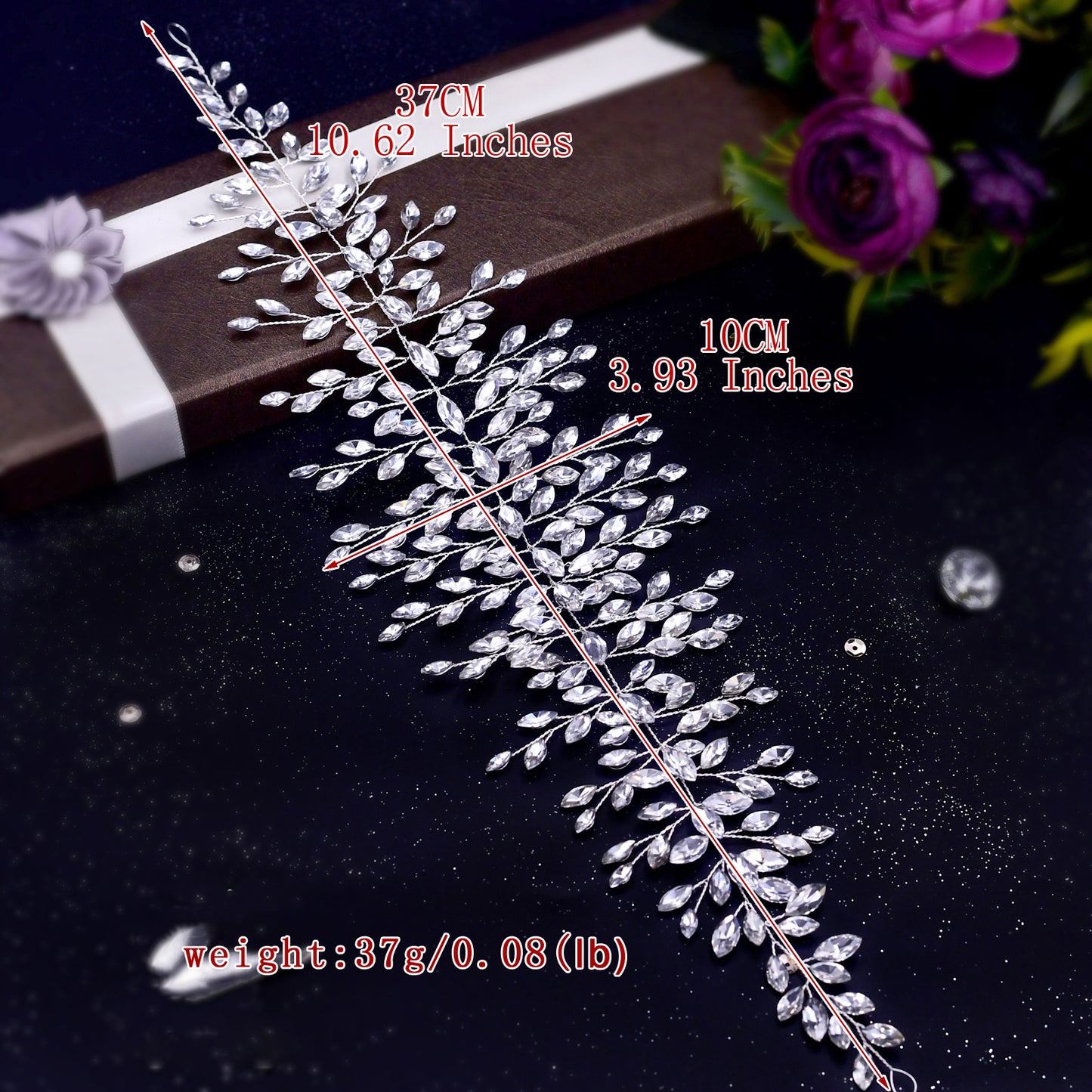 BRIDELLA BHP237 Handmade Crystal Rhinestones Silver Golden Wedding Headband Headpiece Jewel Headband Wedding Hair Jewelry Champagne