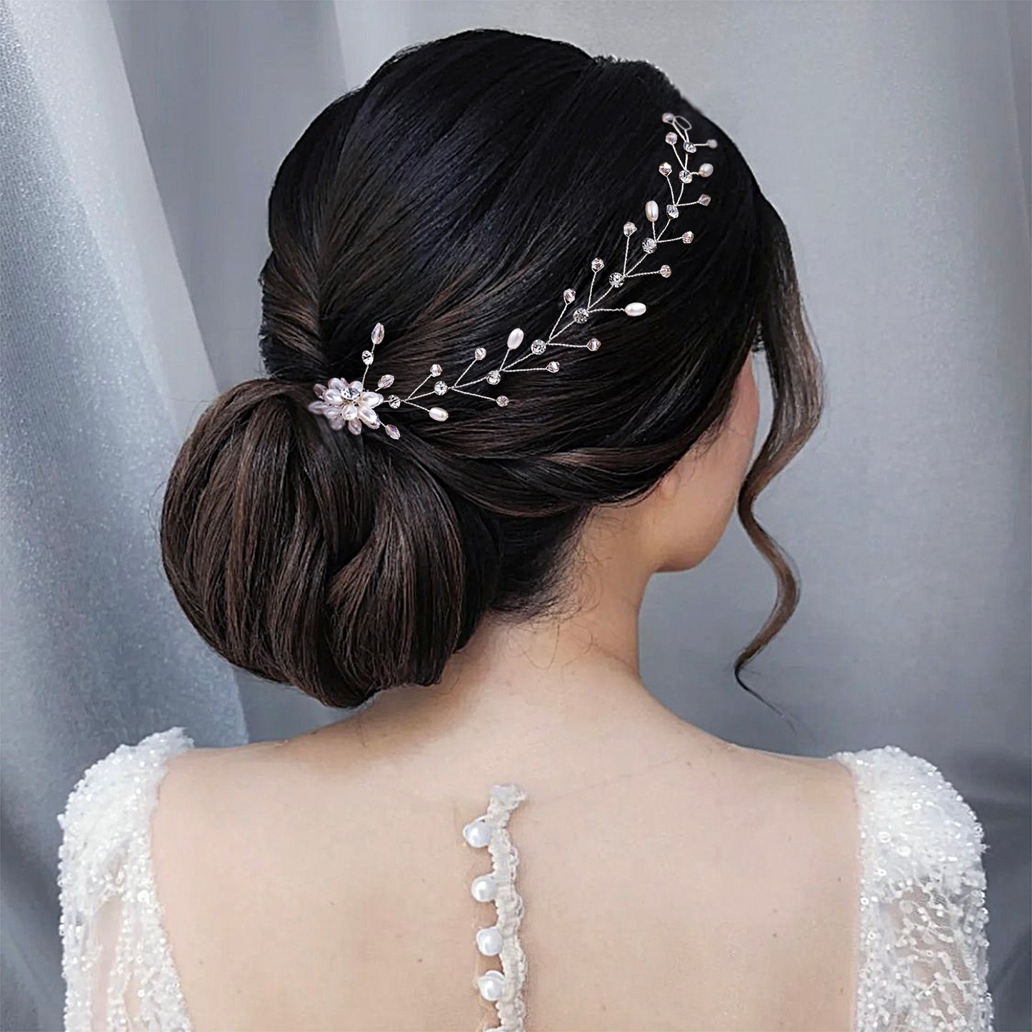BRIDELLA BHP35 Pearl Crystal Head Piece Woman Bridal Headband Wedding Hair Accessories Girls Headwear Elegant Bride Headpiece