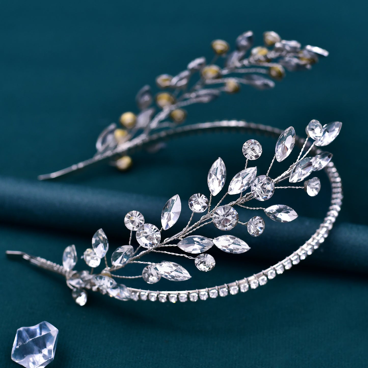 BRIDELLA BHP531 Rhinestone Headband Bride Hairband Wedding Head Hoop Woman Dancing Party Headpiece Champagne Colored Hair Accessories