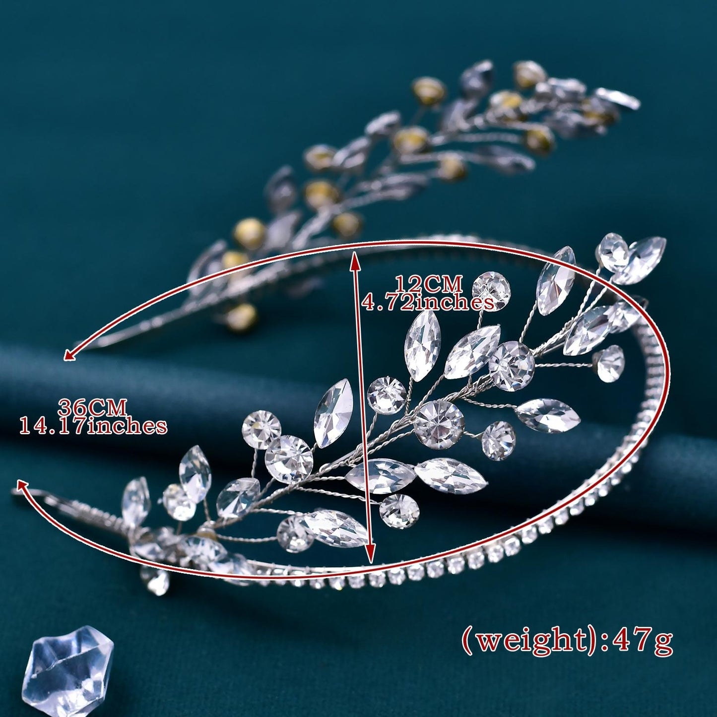 BRIDELLA BHP531 Rhinestone Headband Bride Hairband Wedding Head Hoop Woman Dancing Party Headpiece Champagne Colored Hair Accessories