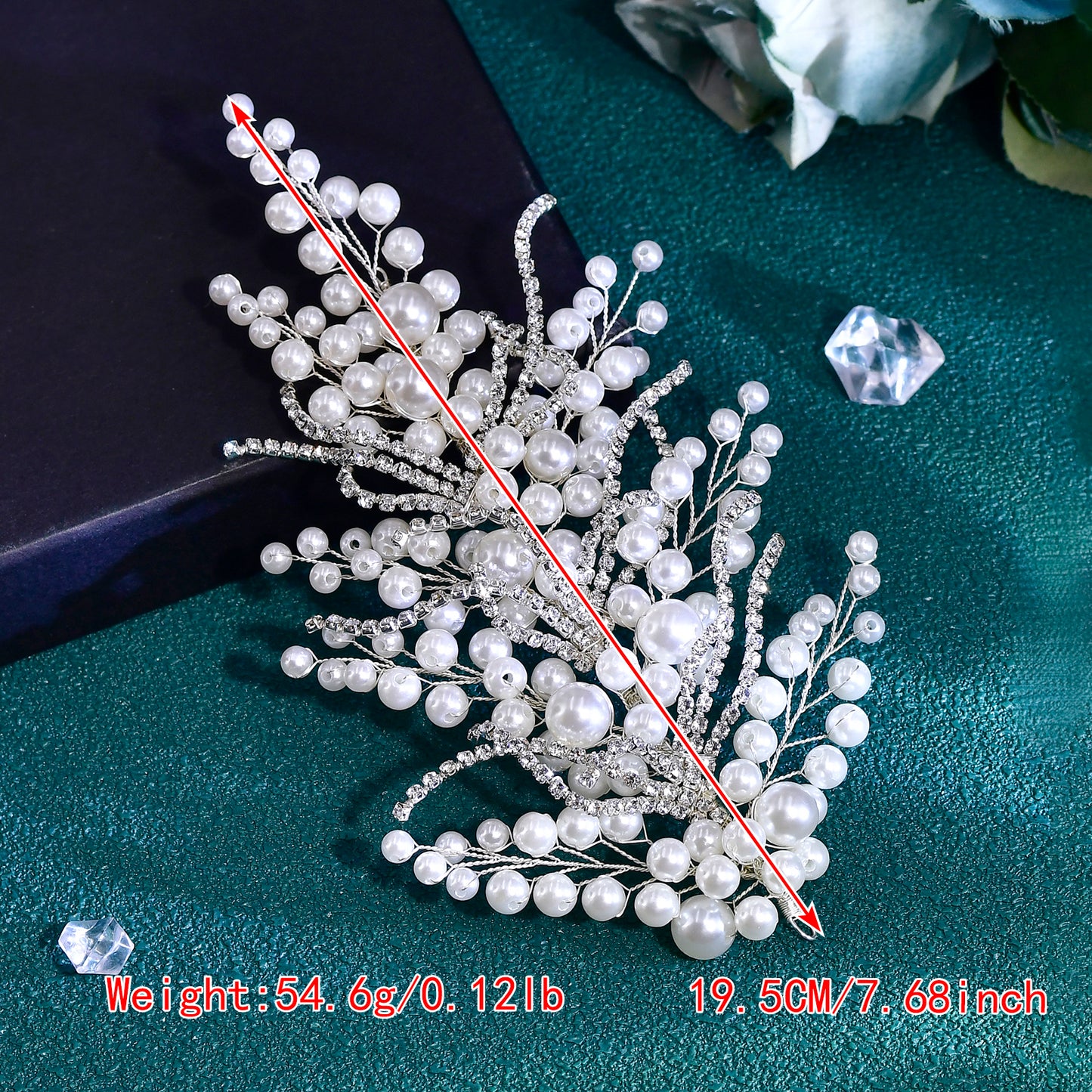 BRIDELLA BHP739 Pearl Bridal Hair Pieces Headwear Wedding Rhinestone Headband Trendy Woman Party Hair Accessories Handmade Tiara
