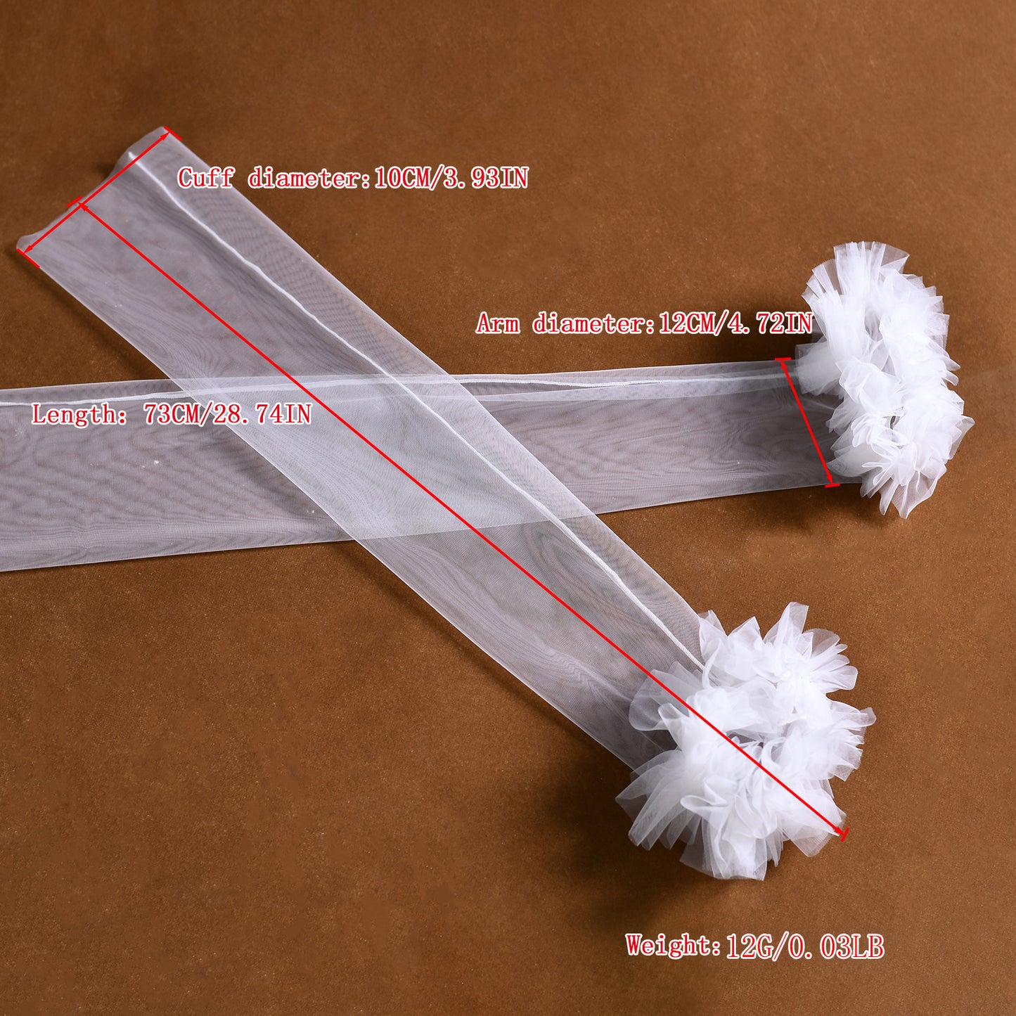 BRIDELLA BMM07 White Bridal Glove Tulle Fluffy Veil Wedding Detachable Sleeve For Woman Party Accessories