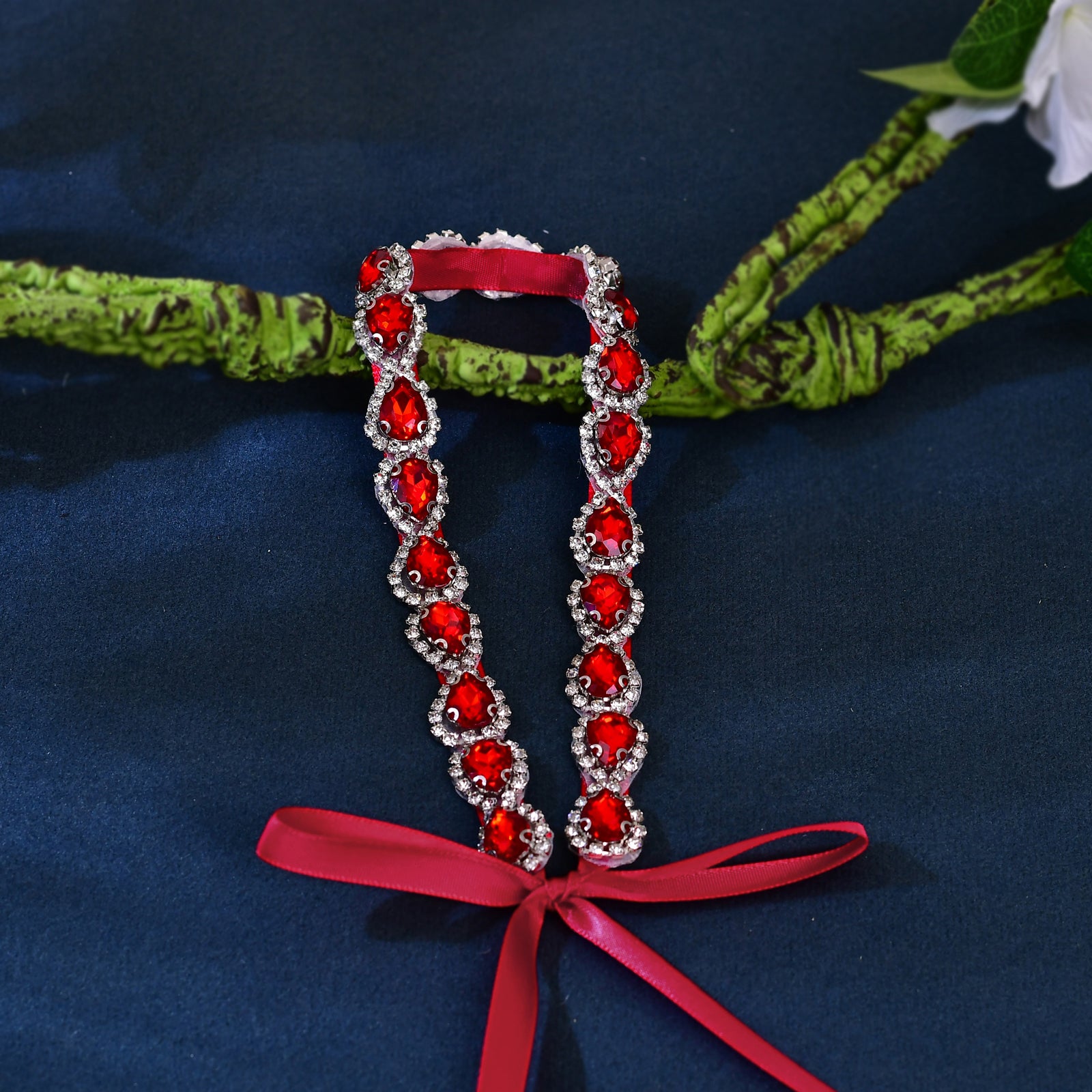 BS190R-Wine Red wine rhinestone belt