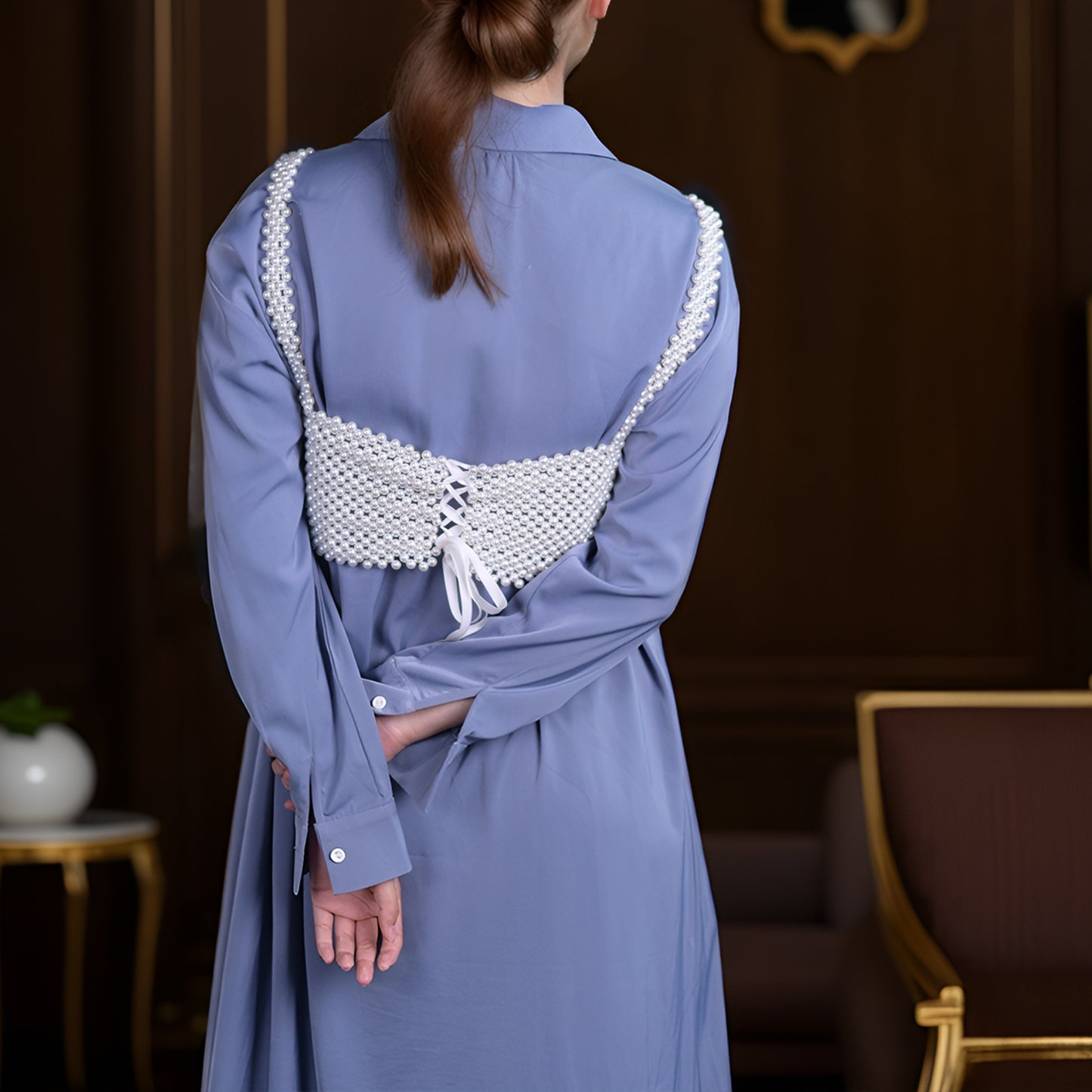 VG95 white pearl shawl