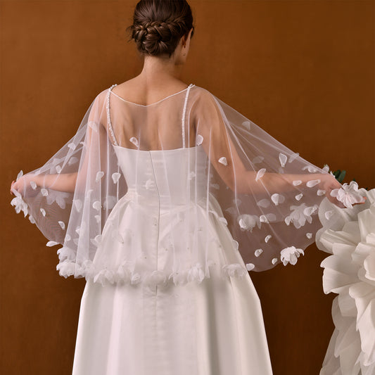 MG35-I white pearl mesh shawl