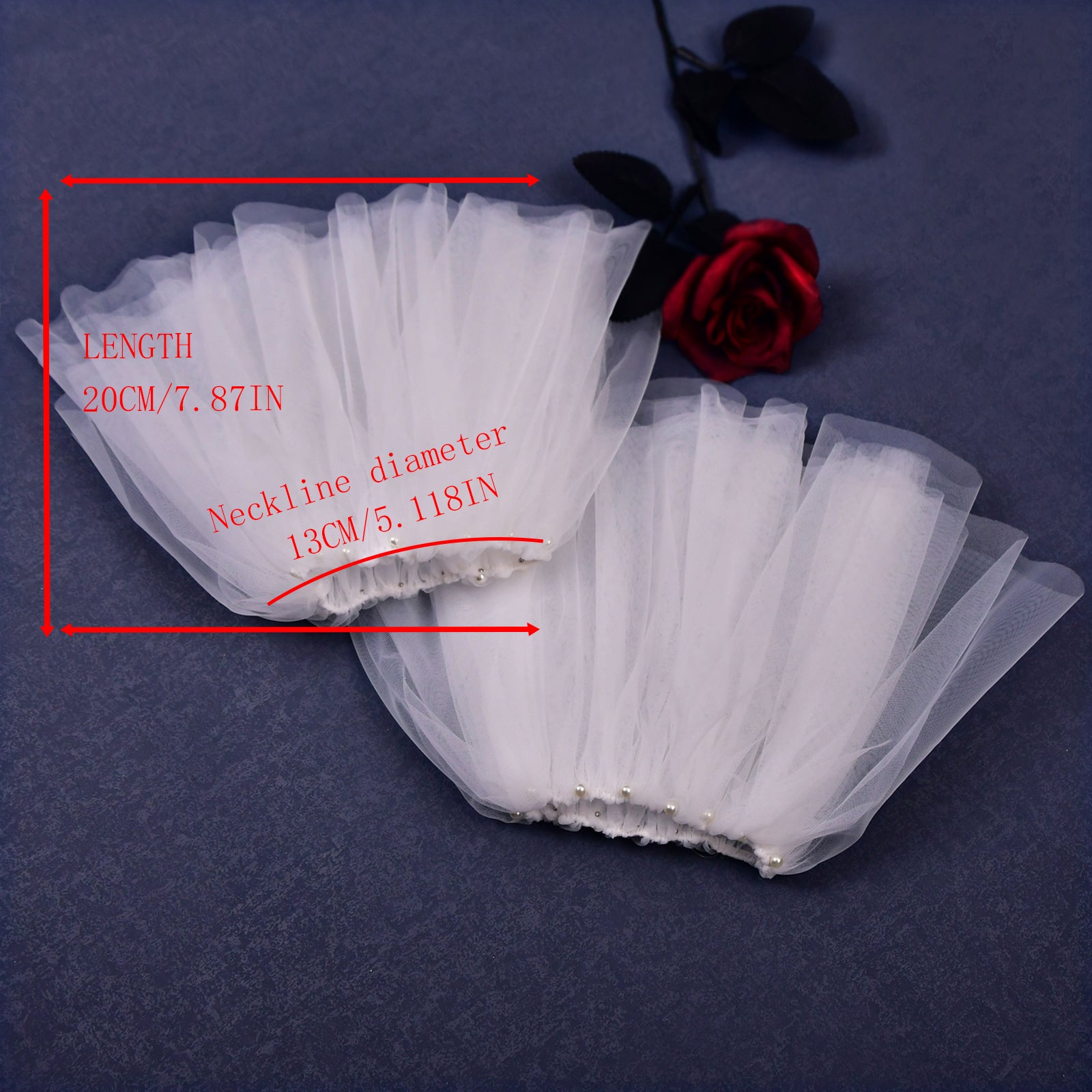 VG82-I white pearl mesh shawl