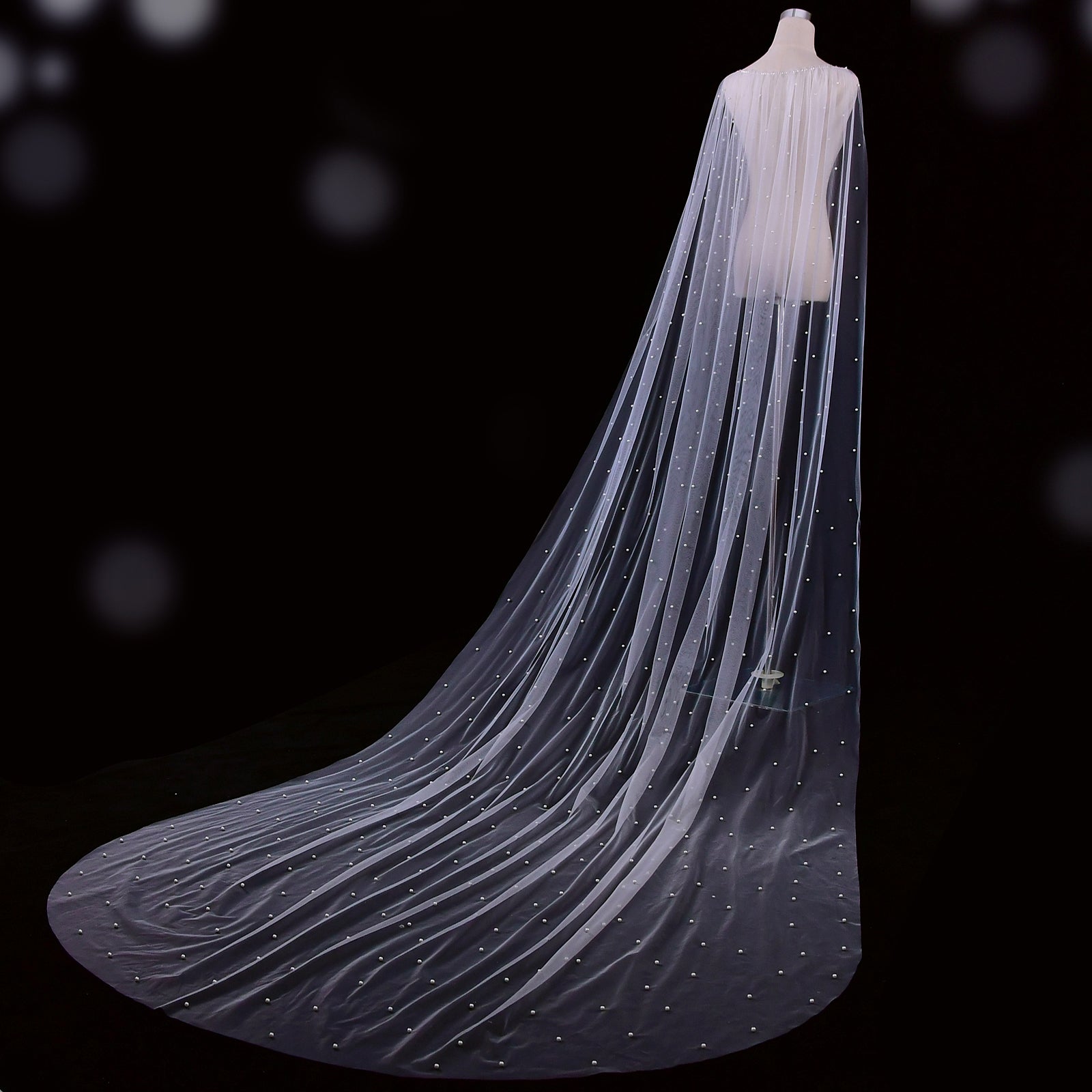 VG78-W white pearl mesh shawl