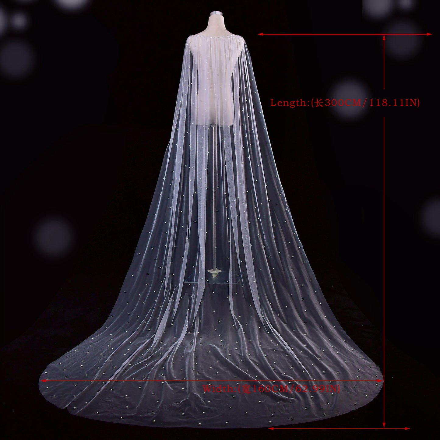 VG78-W white pearl mesh shawl