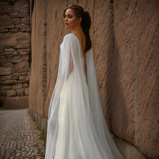 VG52-XI white mesh shawl