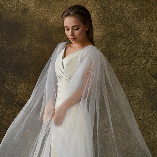 VG52-XI white mesh shawl