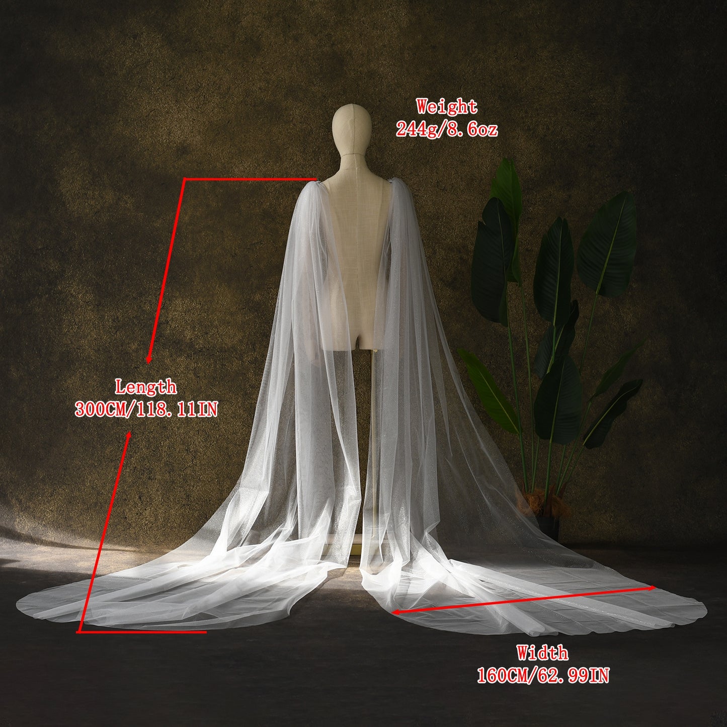 VG52-XI white mesh shawl