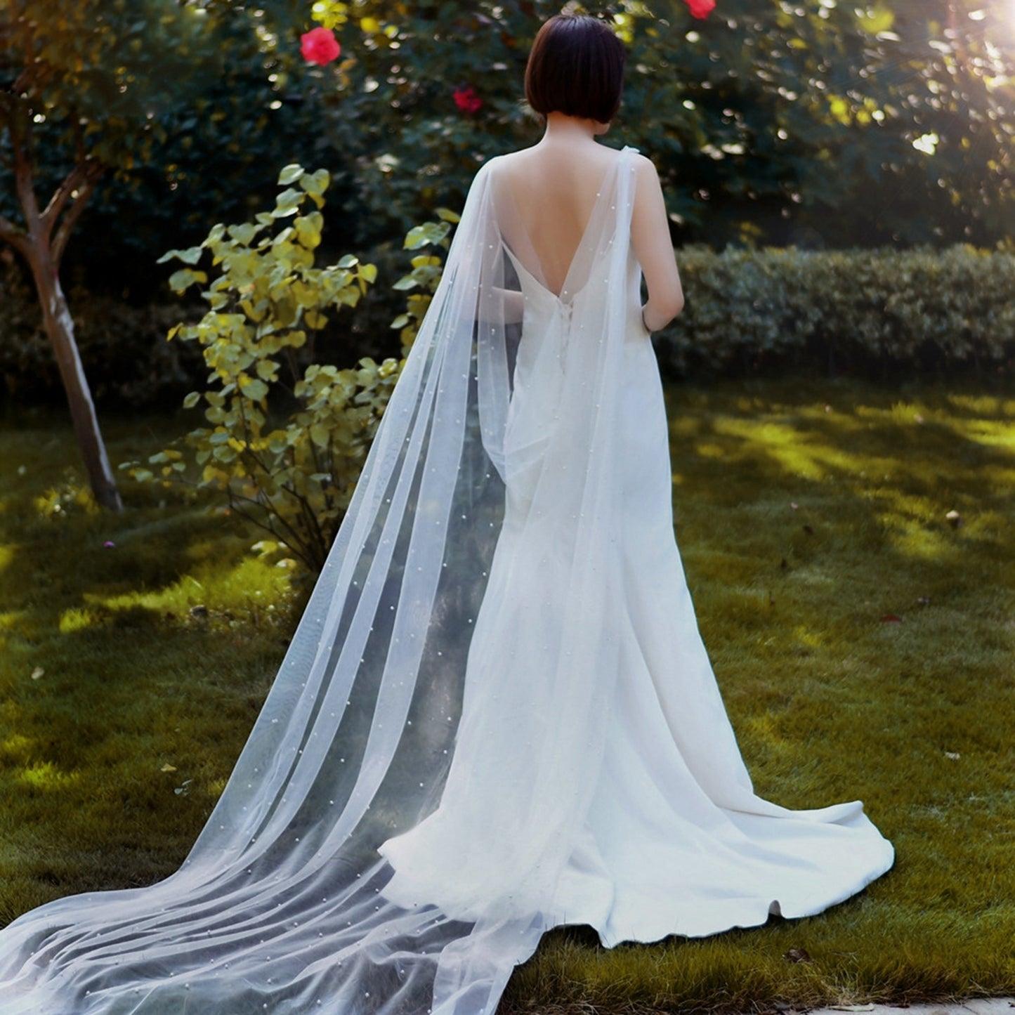 VG41-IYP white pearl mesh shawl