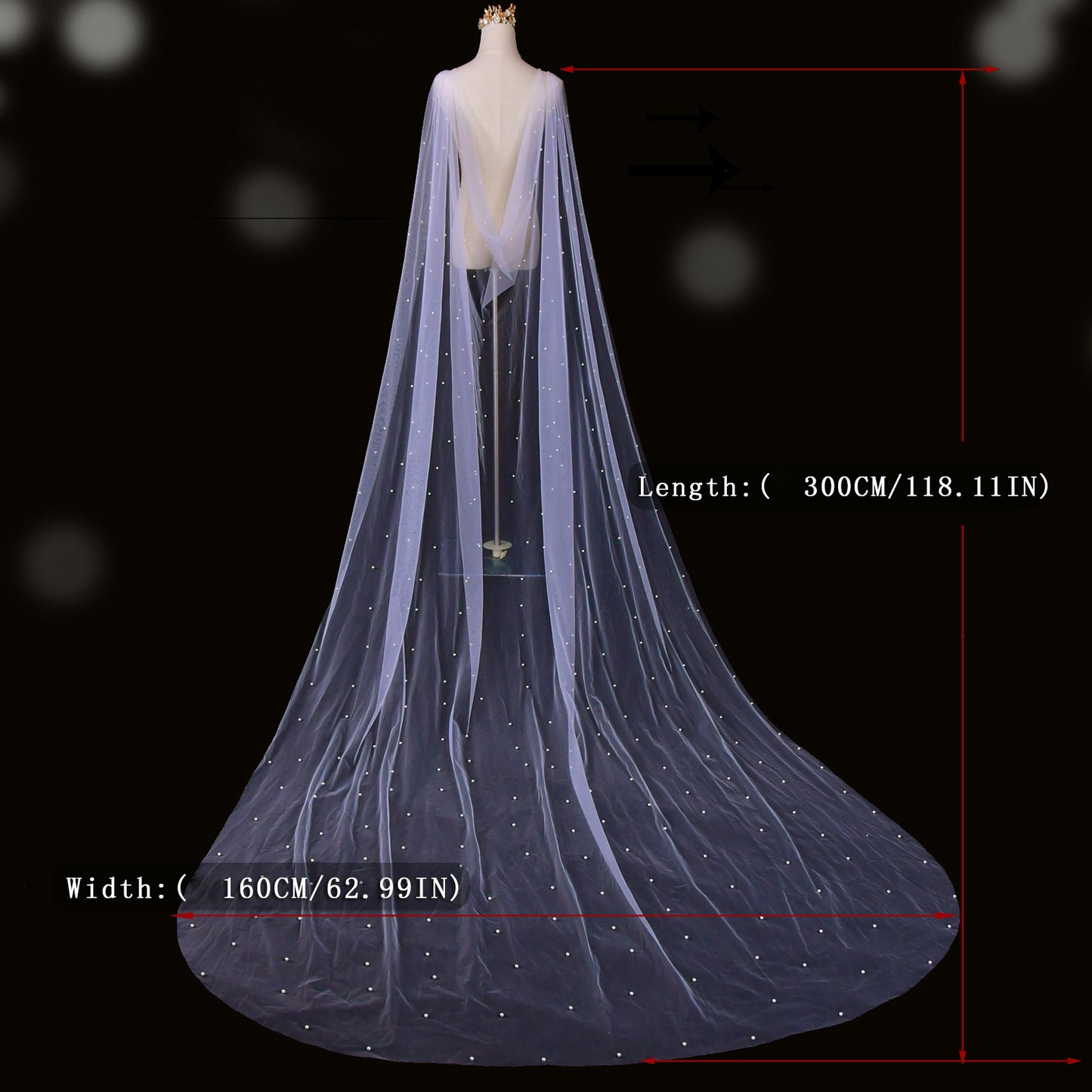 VG41-IYP white pearl mesh shawl