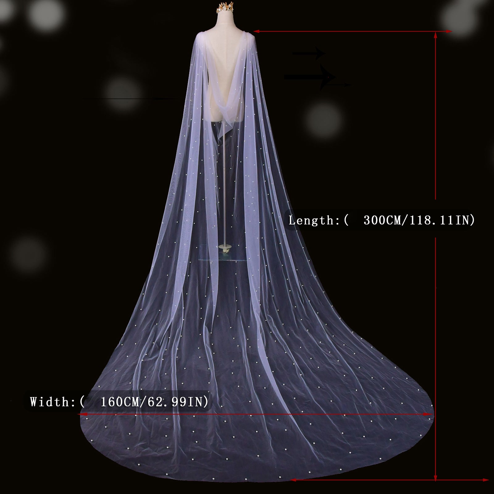 VG41-IYP white pearl mesh shawl