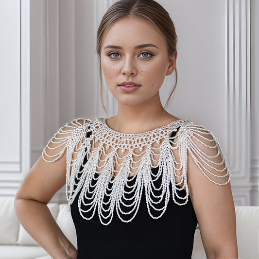 VG38A white pearl shawl