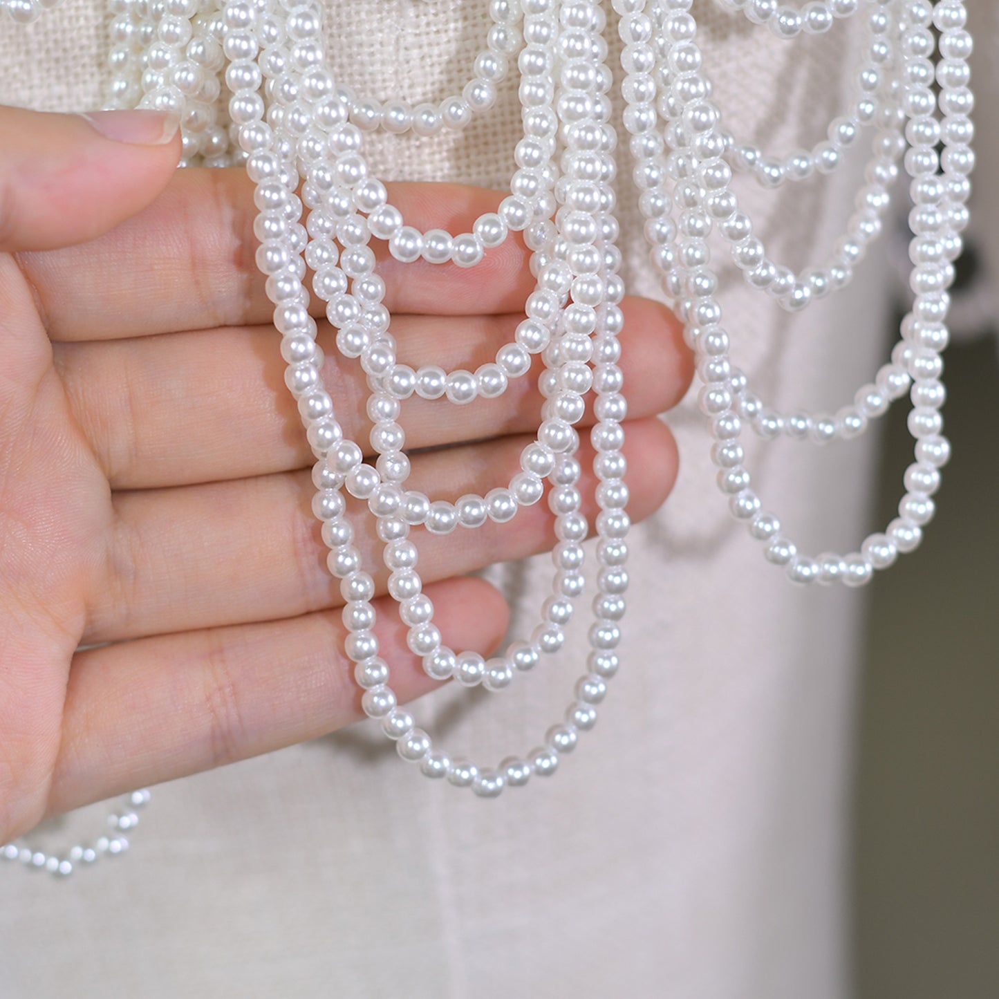 VG38A white pearl shawl