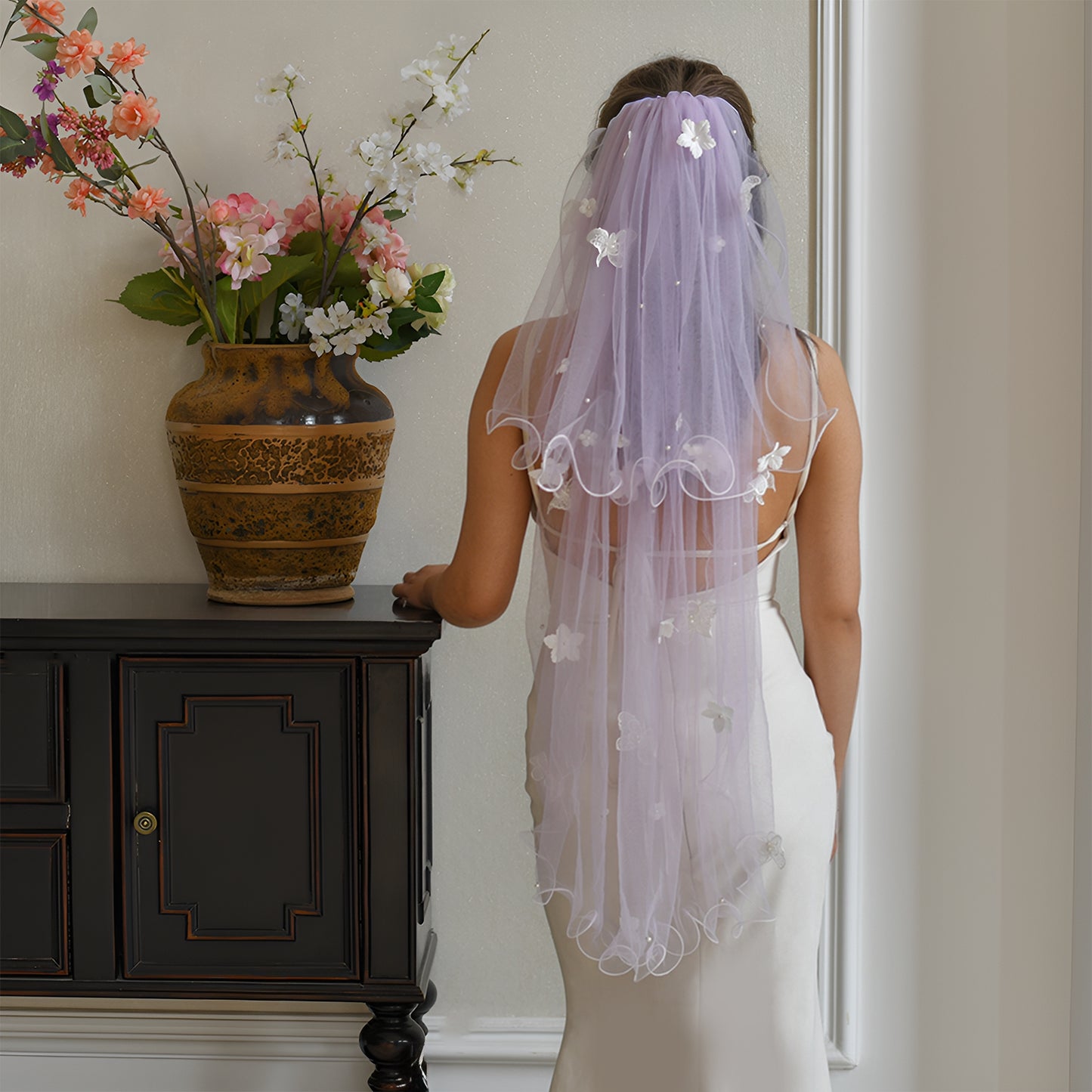 M173-ZYI purple mesh veil