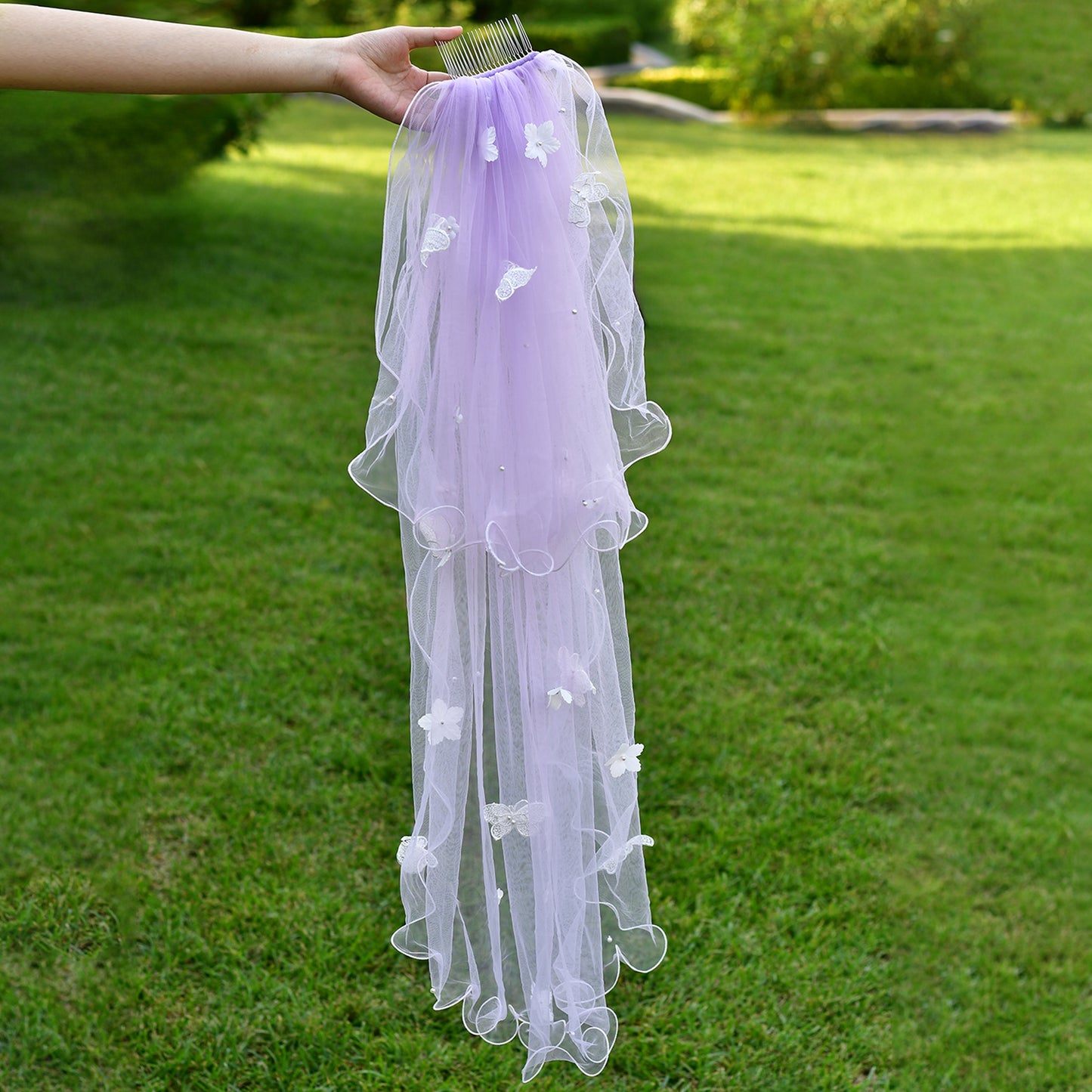 M173-ZYI purple mesh veil