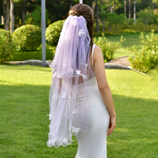 M173-ZYI purple mesh veil