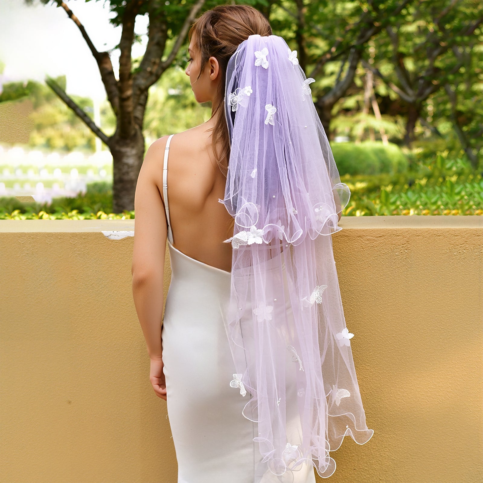 M173-ZYI purple mesh veil