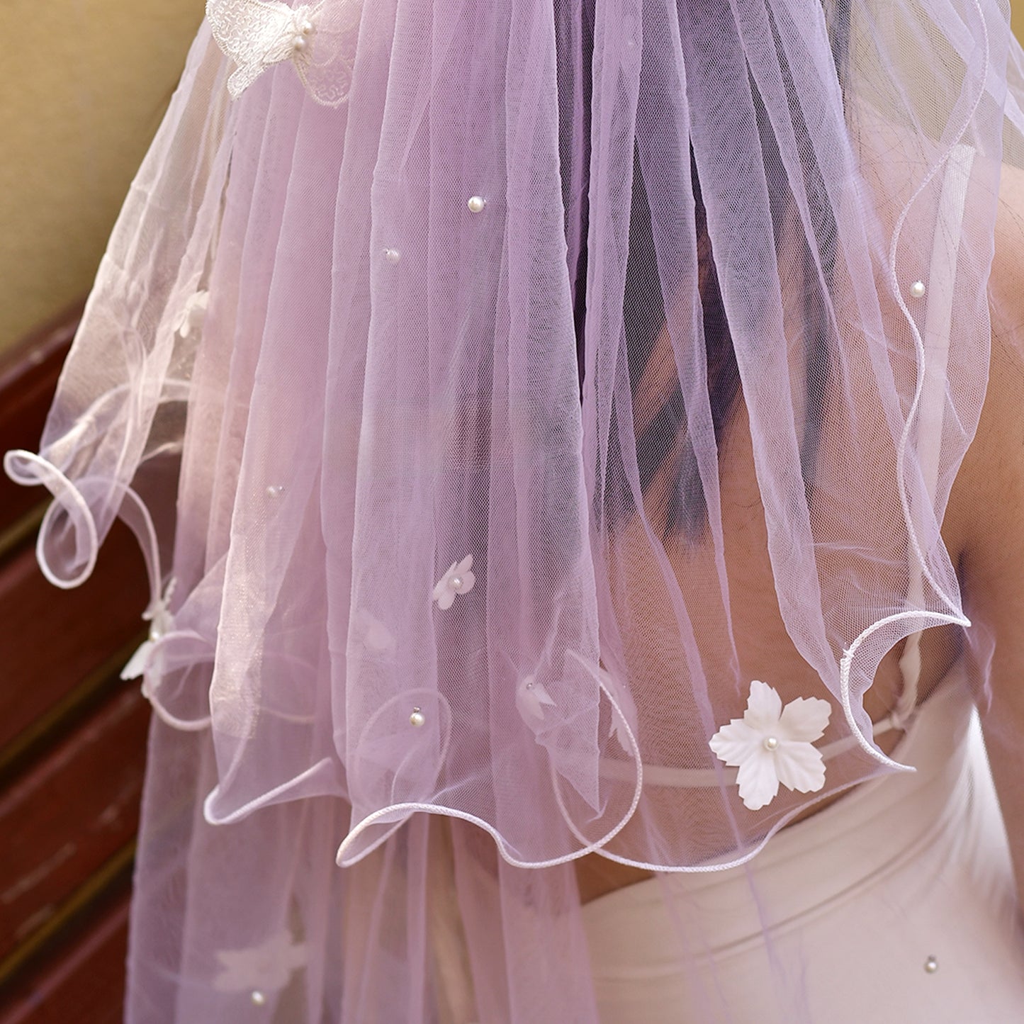 M173-ZYI purple mesh veil