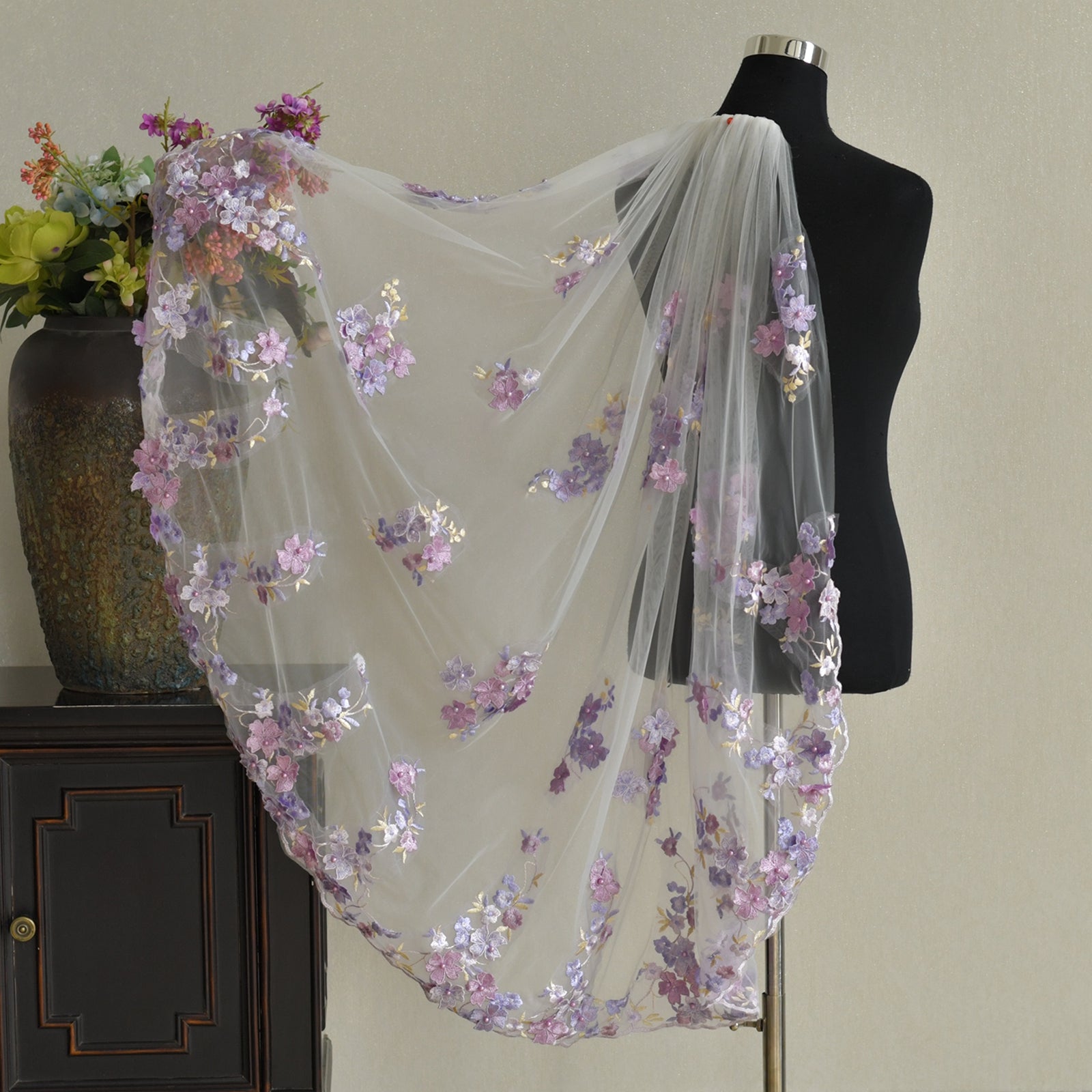 M181-I lavender mesh hair comb