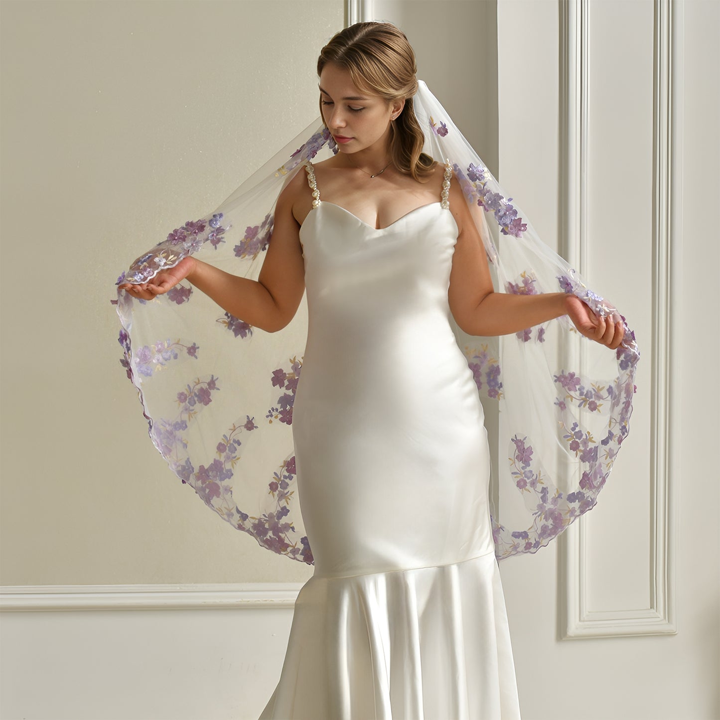 M181-I lavender mesh hair comb